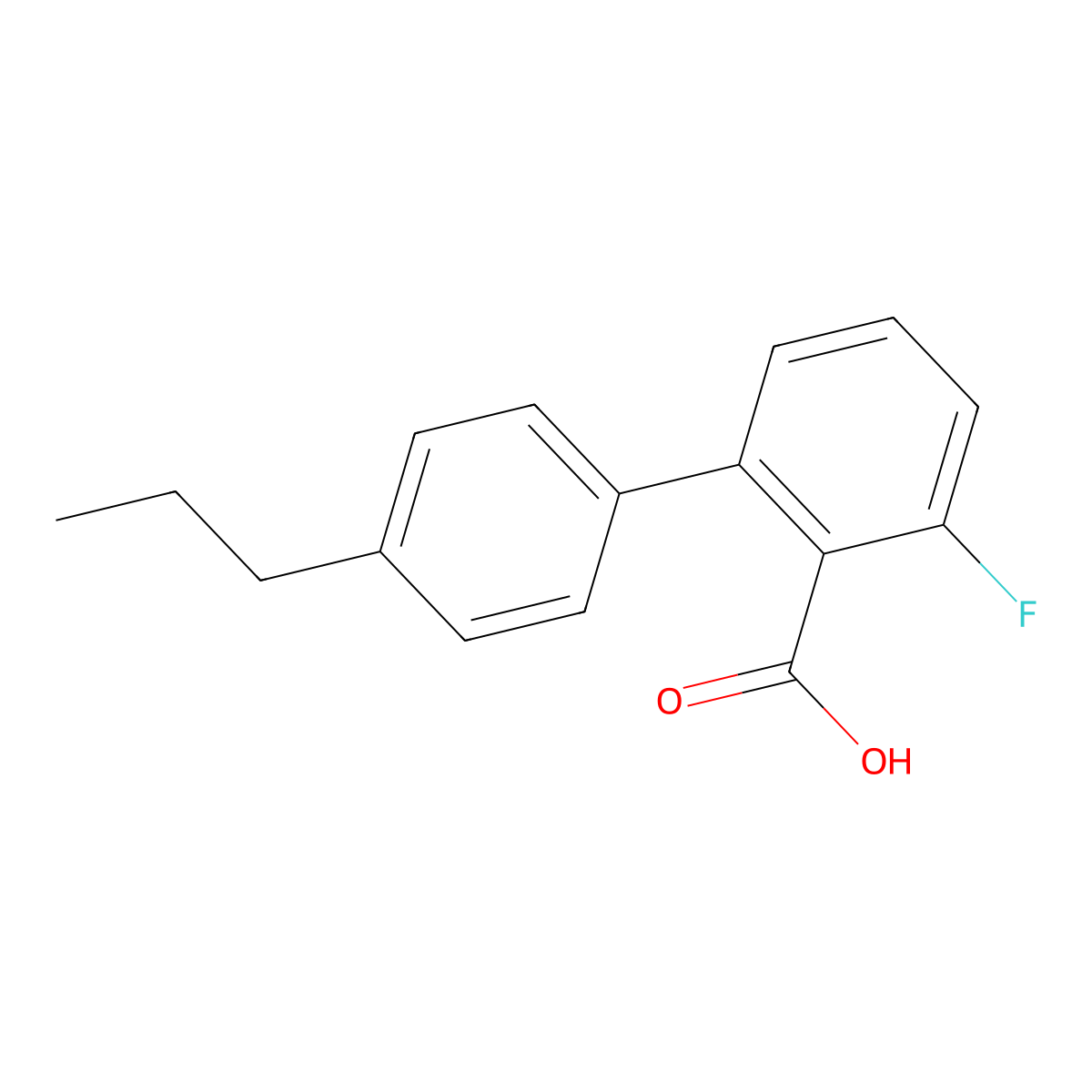3-Fluoro-4'-propyl[1,1'-biphenyl]-2-carboxylic acid molecular structure, CAS 1777464-62-6