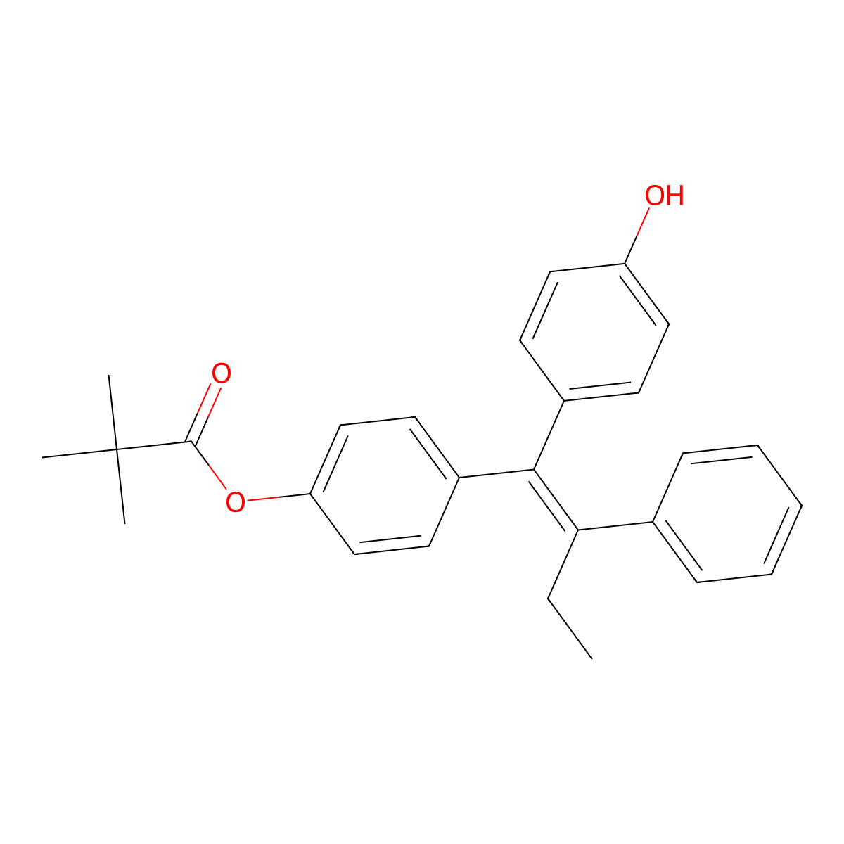 (E)-1-(4-Hydroxyphenyl)-1-[4-(trimethylacetoxy)phenyl]-2-phenylbut-1-ene molecular structure, CAS 177748-17-3