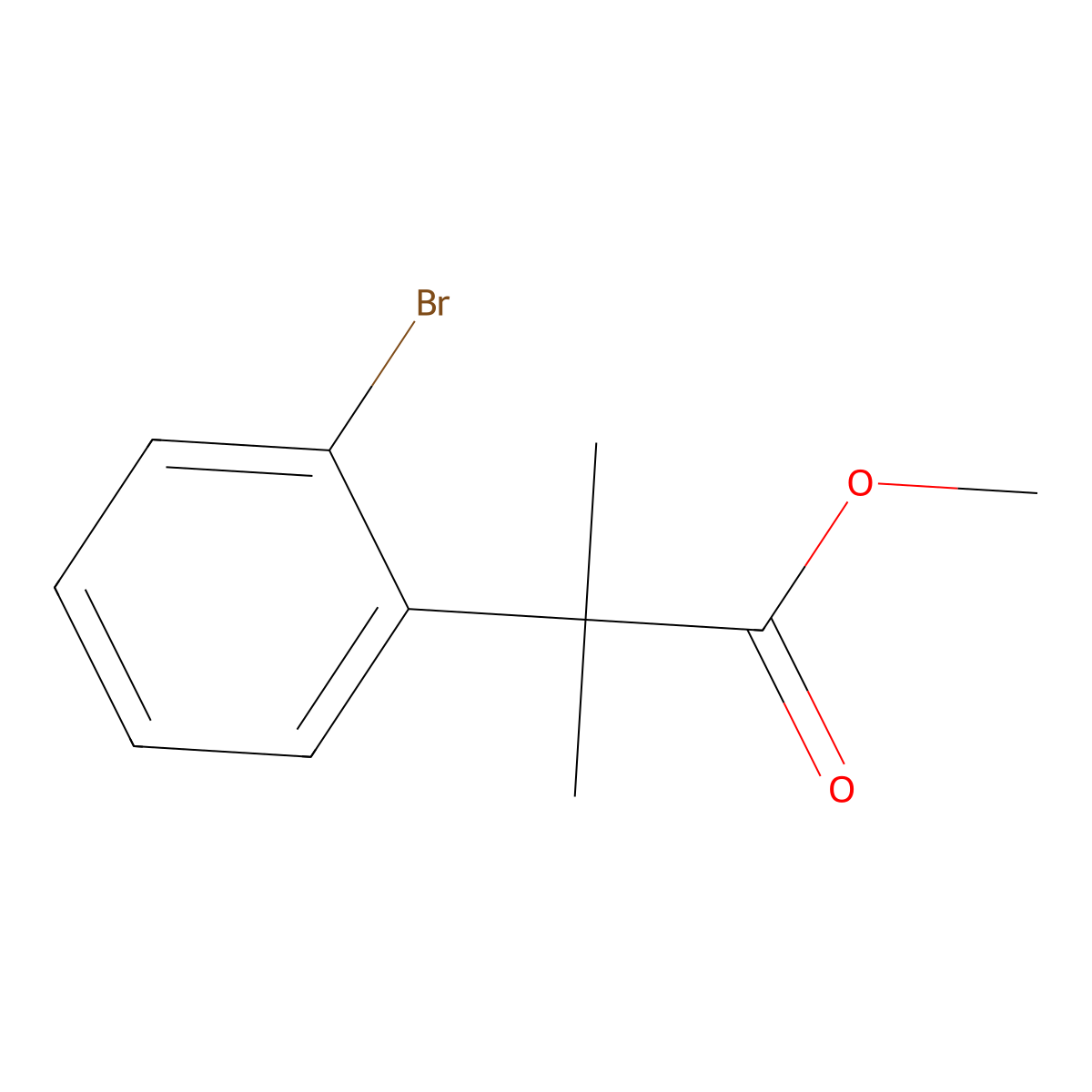 Methyl 2-(2-bromophenyl)-2-methylpropanoate molecular structure, CAS 177748-63-9
