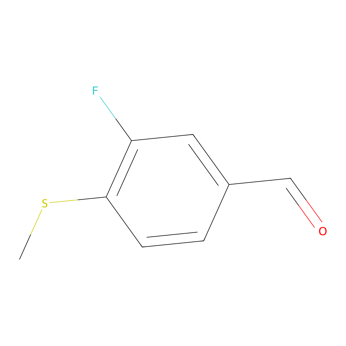 3-Fluoro-4-(methylthio)benzaldehyde molecular structure, CAS 177756-61-5