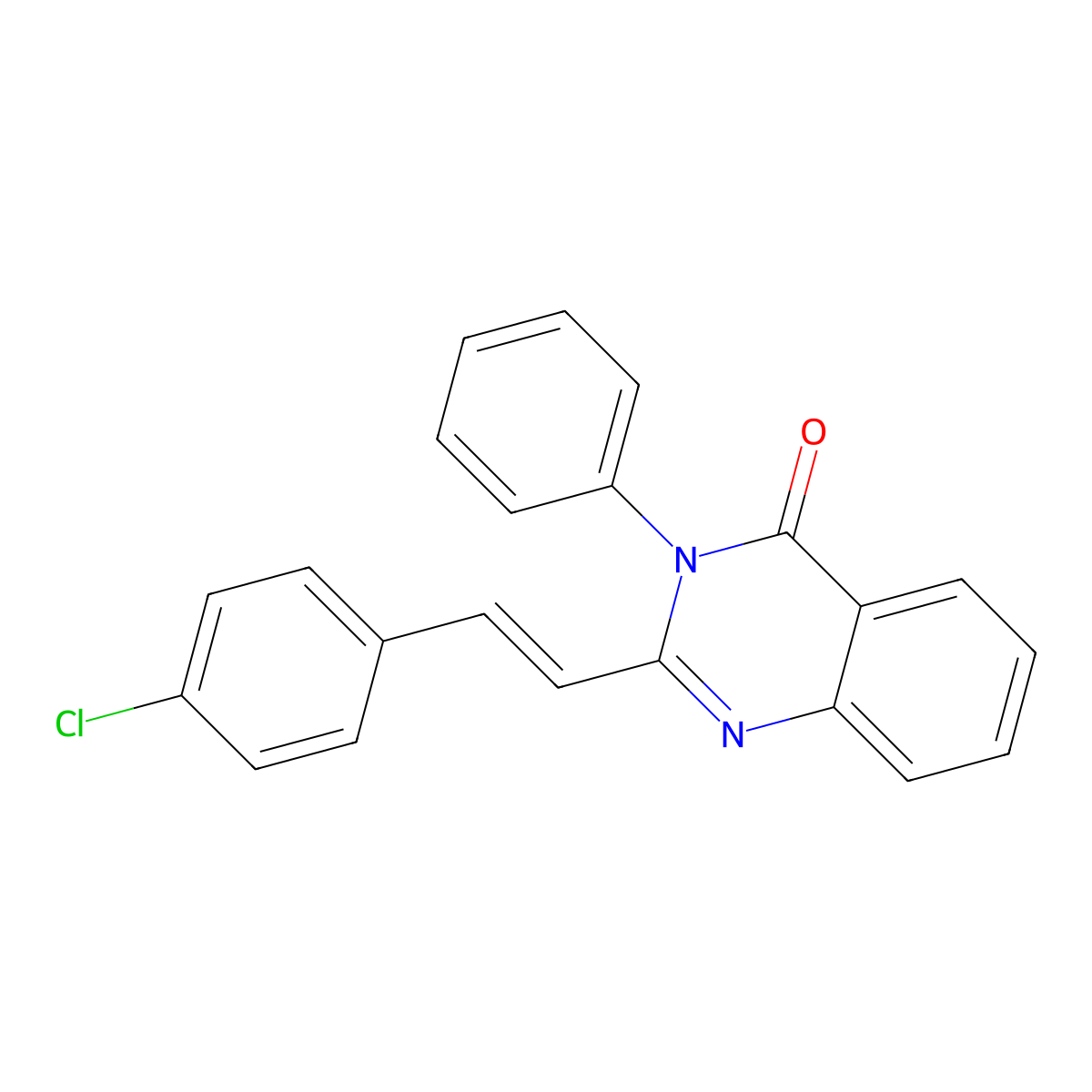 2-[2-(4-Chlorophenyl)ethenyl]-3-phenyl-4(3H)-quinazolinone molecular structure, CAS 17776-71-5
