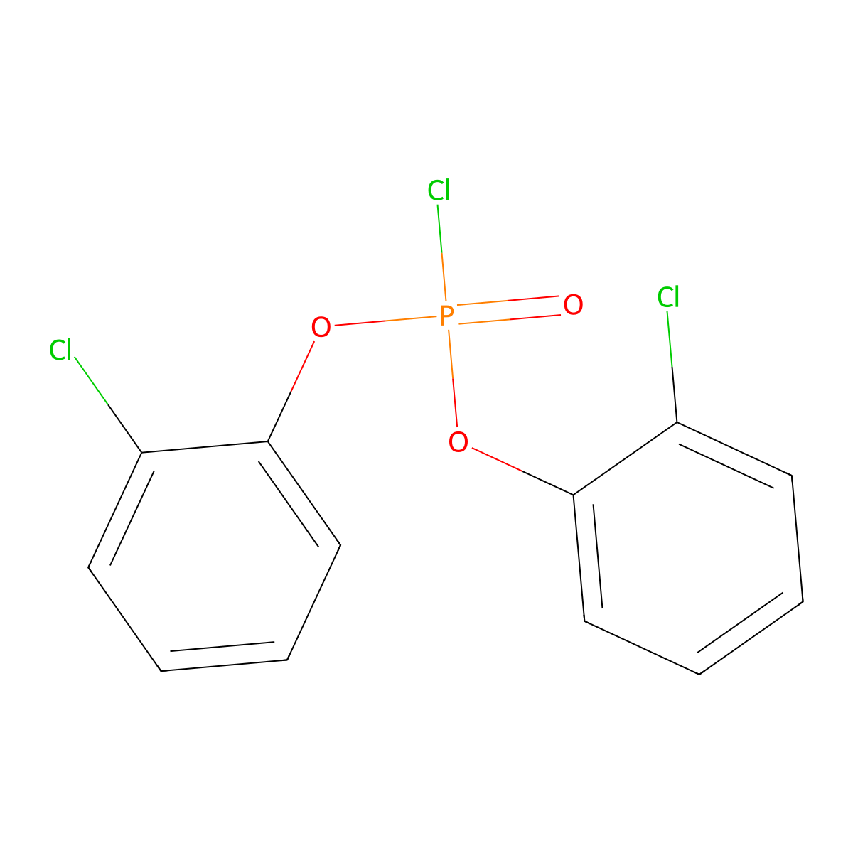 Bis(2-chlorophenyl) phosphorochloridate molecular structure, CAS 17776-78-2