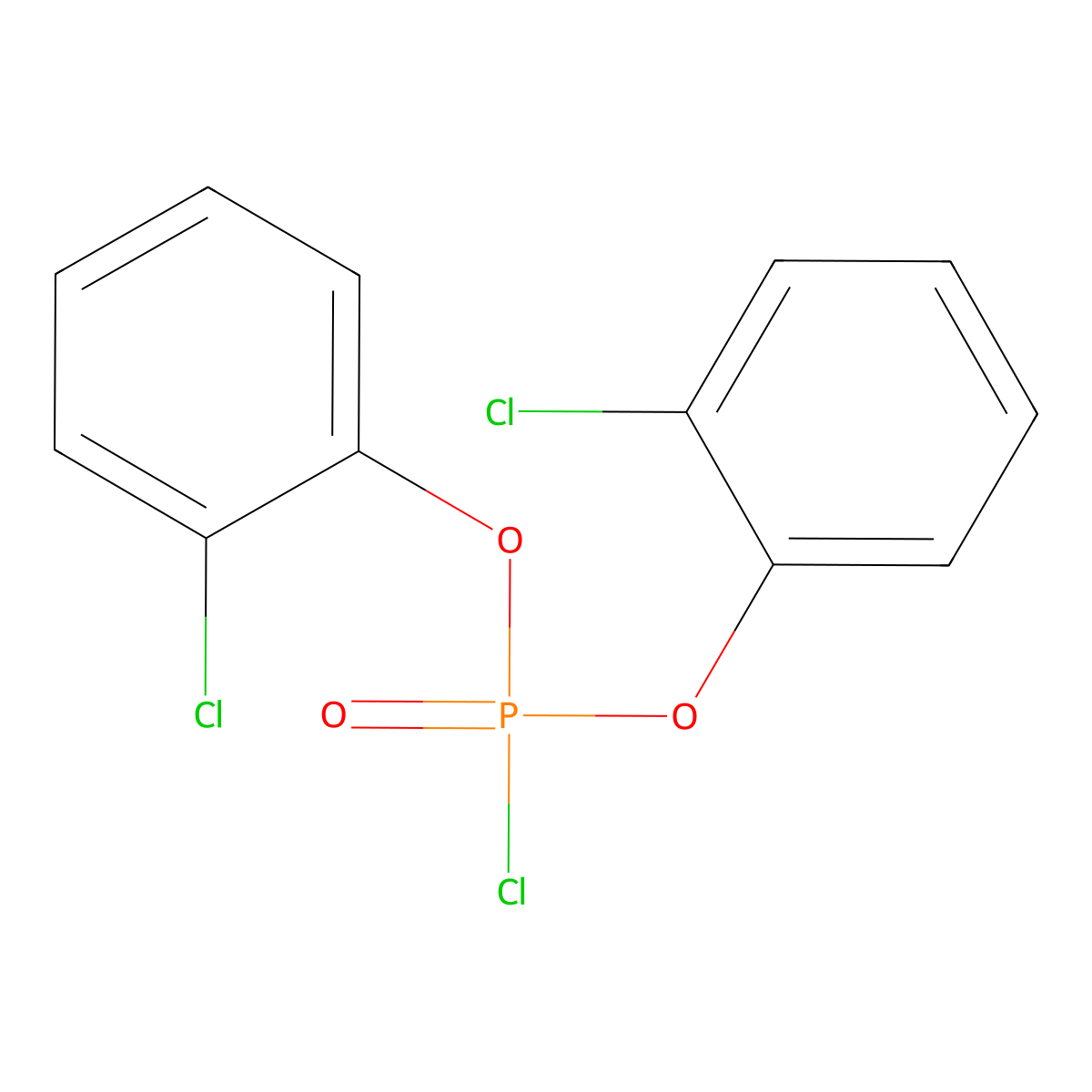 Bis(2-chlorophenyl) phosphorochloridate molecular structure, CAS 17776-78-2