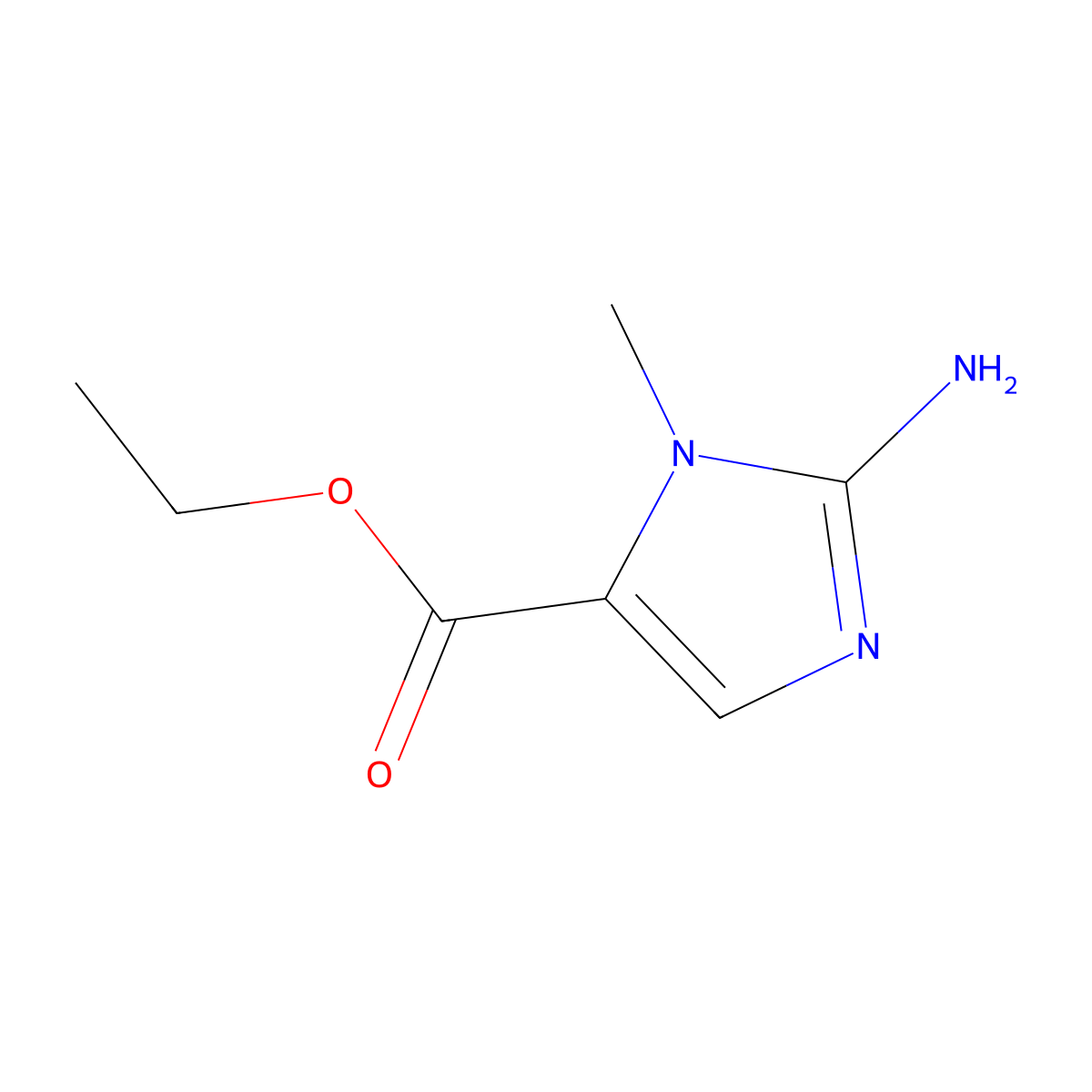 2-Amino-3-methyl-3H-imidazole-4-carboxylic acid ethyl ester molecular structure, CAS 177760-04-2