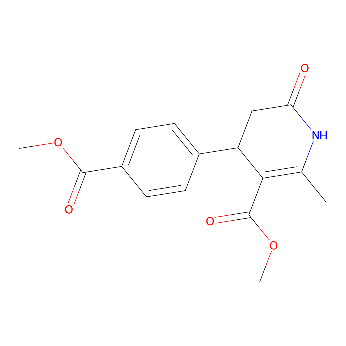 Methyl 4-[4-(methoxycarbonyl)phenyl]-2-methyl-6-oxo-1,4,5,6-tetrahydropyridine-3-carboxylate molecular structure, CAS 177763-74-5
