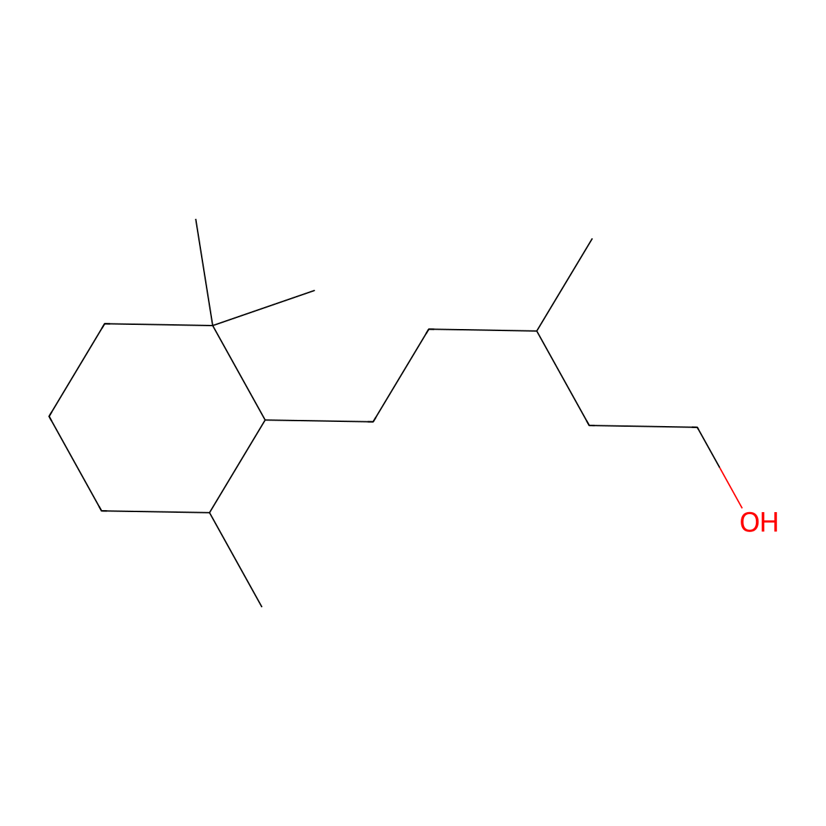 3-Methyl-5-(2,2,6-trimethylcyclohexyl)pentan-1-ol molecular structure, CAS 177765-81-0