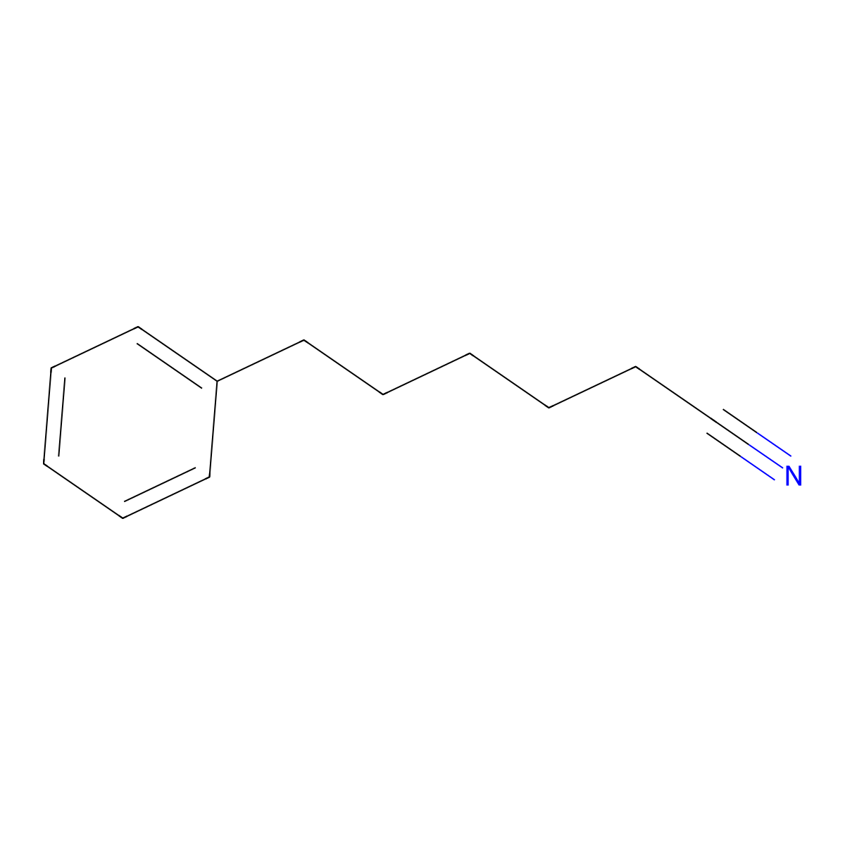 6-Phenylhexanenitrile molecular structure, CAS 17777-31-0