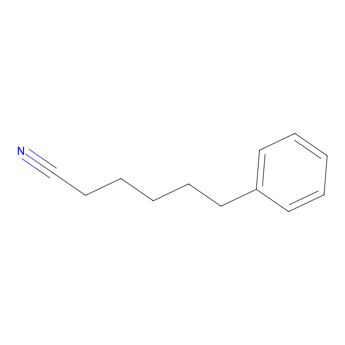 6-Phenylhexanenitrile molecular structure, CAS 17777-31-0
