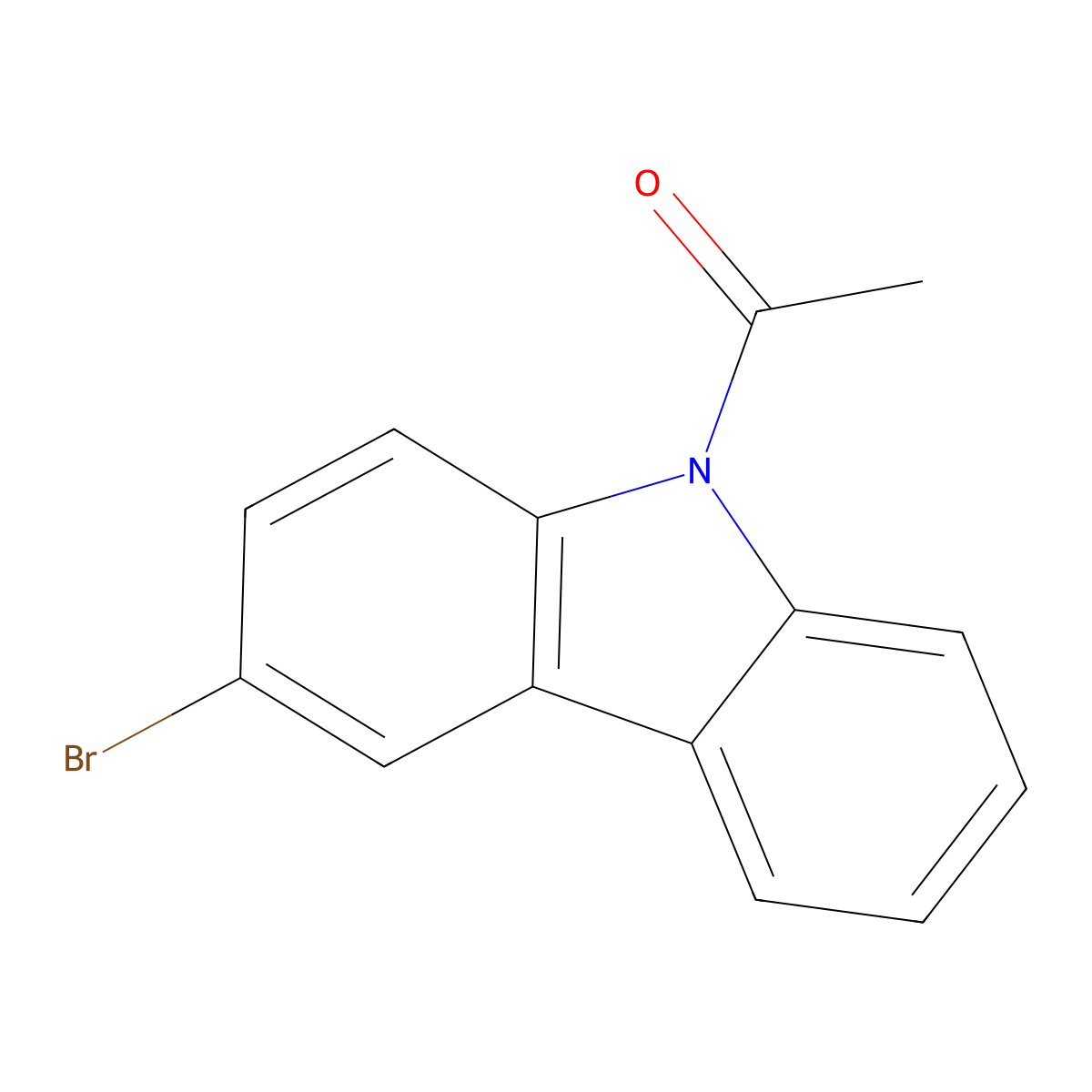 9-Acetyl-3-bromocarbazole molecular structure, CAS 177775-86-9