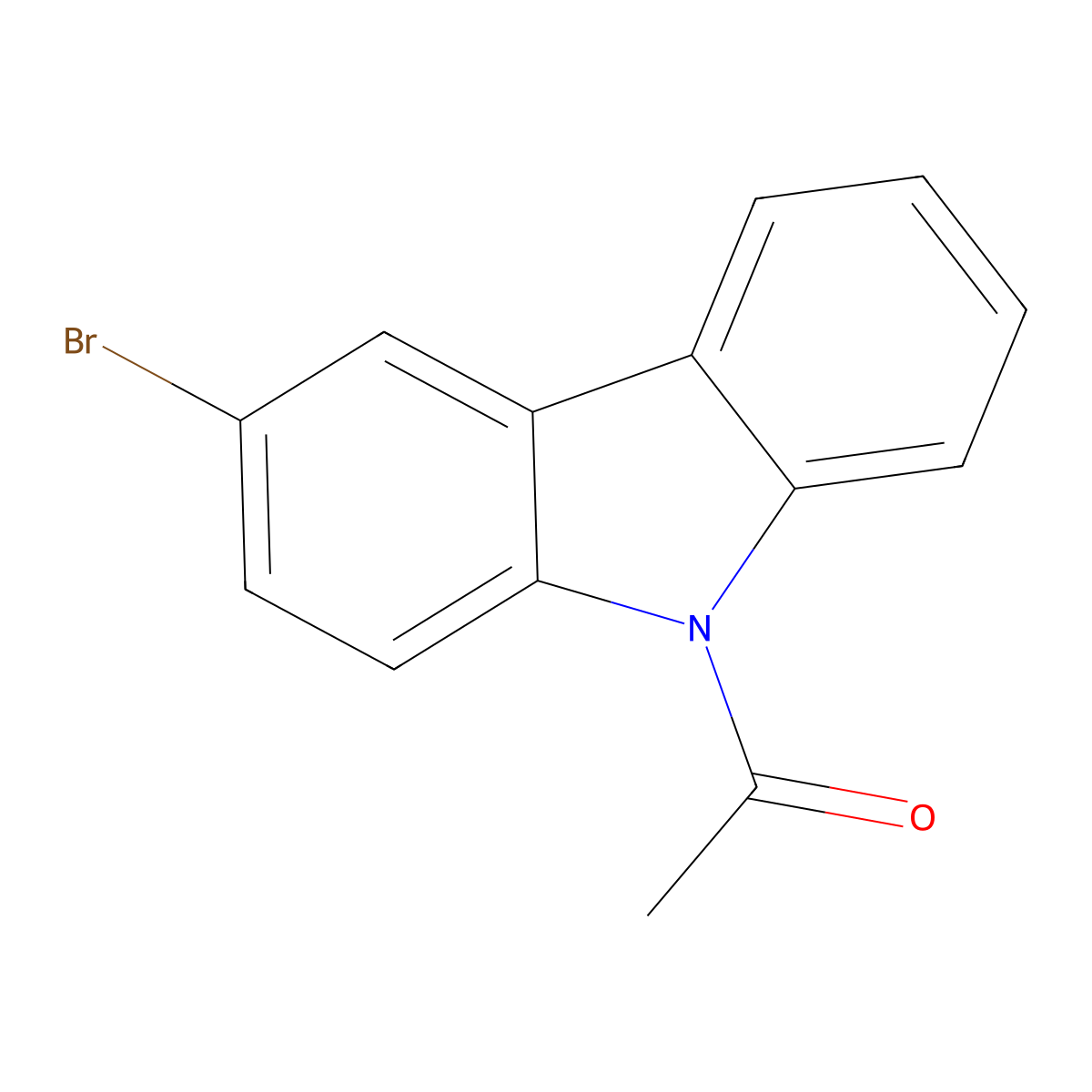 9-Acetyl-3-bromocarbazole molecular structure, CAS 177775-86-9