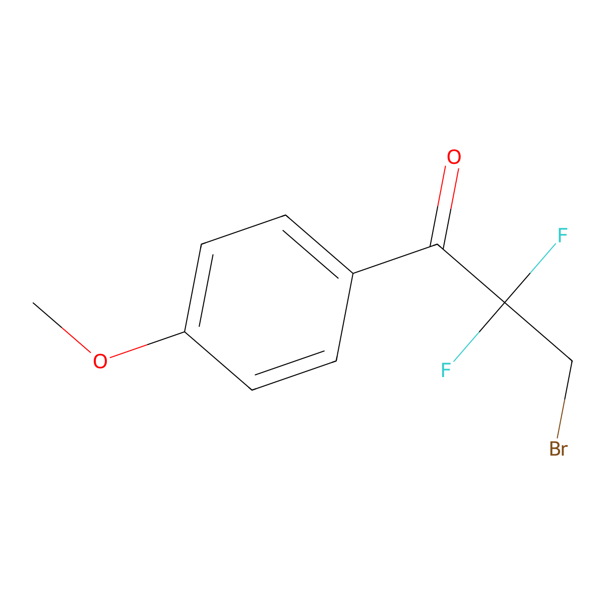 3-Bromo-2,2-difluoro-1-(4-methoxyphenyl)propan-1-one molecular structure, CAS 1777805-04-5