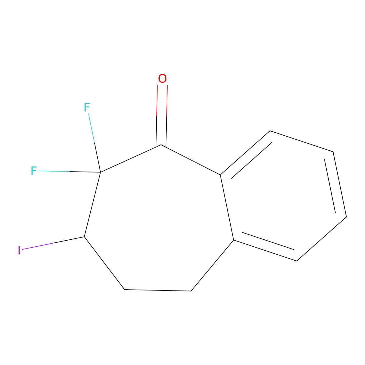 6,6-difluoro-7-iodo-6,7,8,9-tetrahydro-5H-benzo[7]annulen-5-one molecular structure, CAS 1777805-08-9