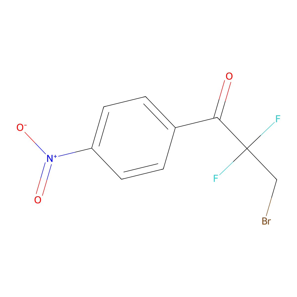3-Bromo-2,2-difluoro-1-(4-nitrophenyl)propan-1-one molecular structure, CAS 1777805-11-4