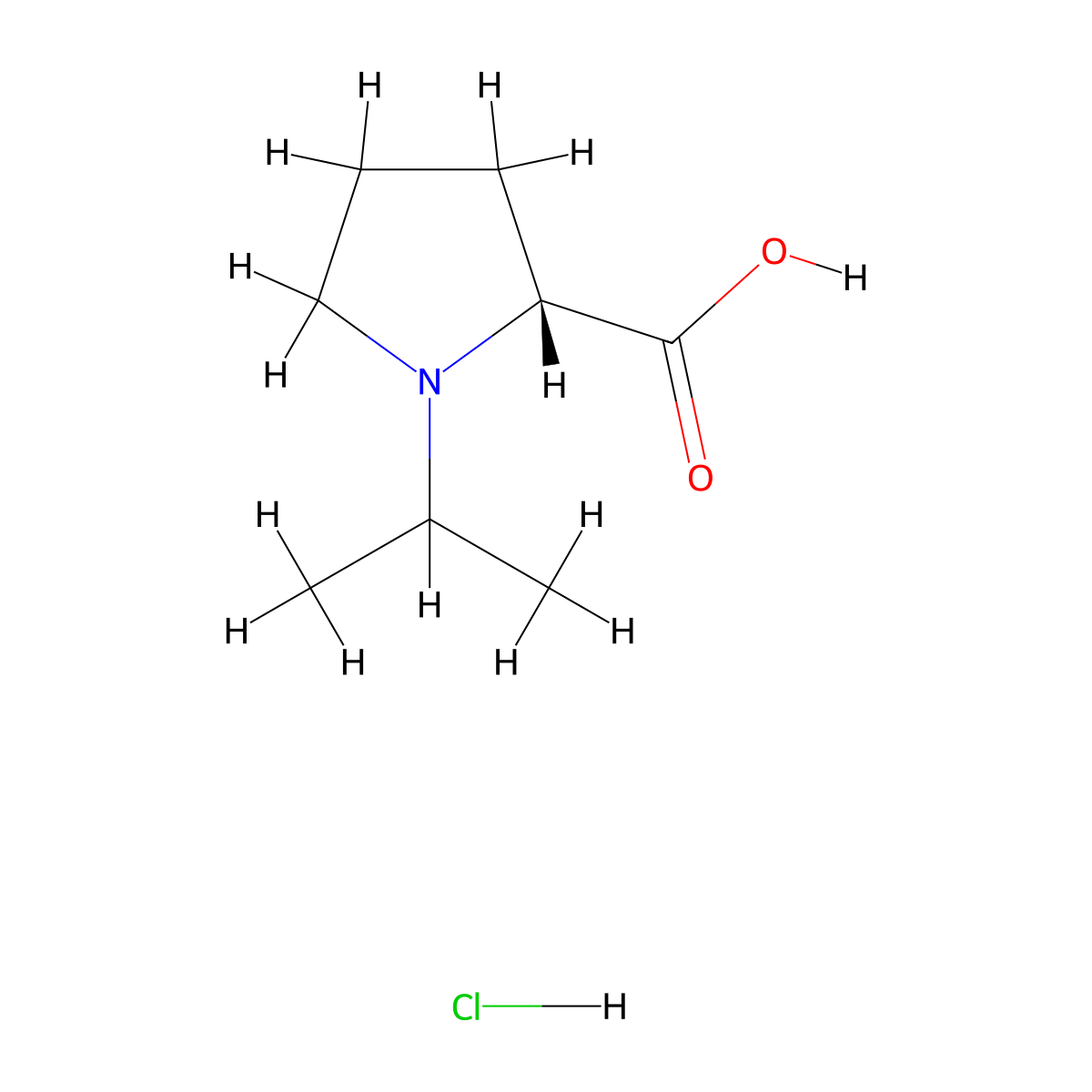 (R)-1-Isopropylpyrrolidine-2-carboxylic acid hydrochloride molecular structure, CAS 1777812-77-7