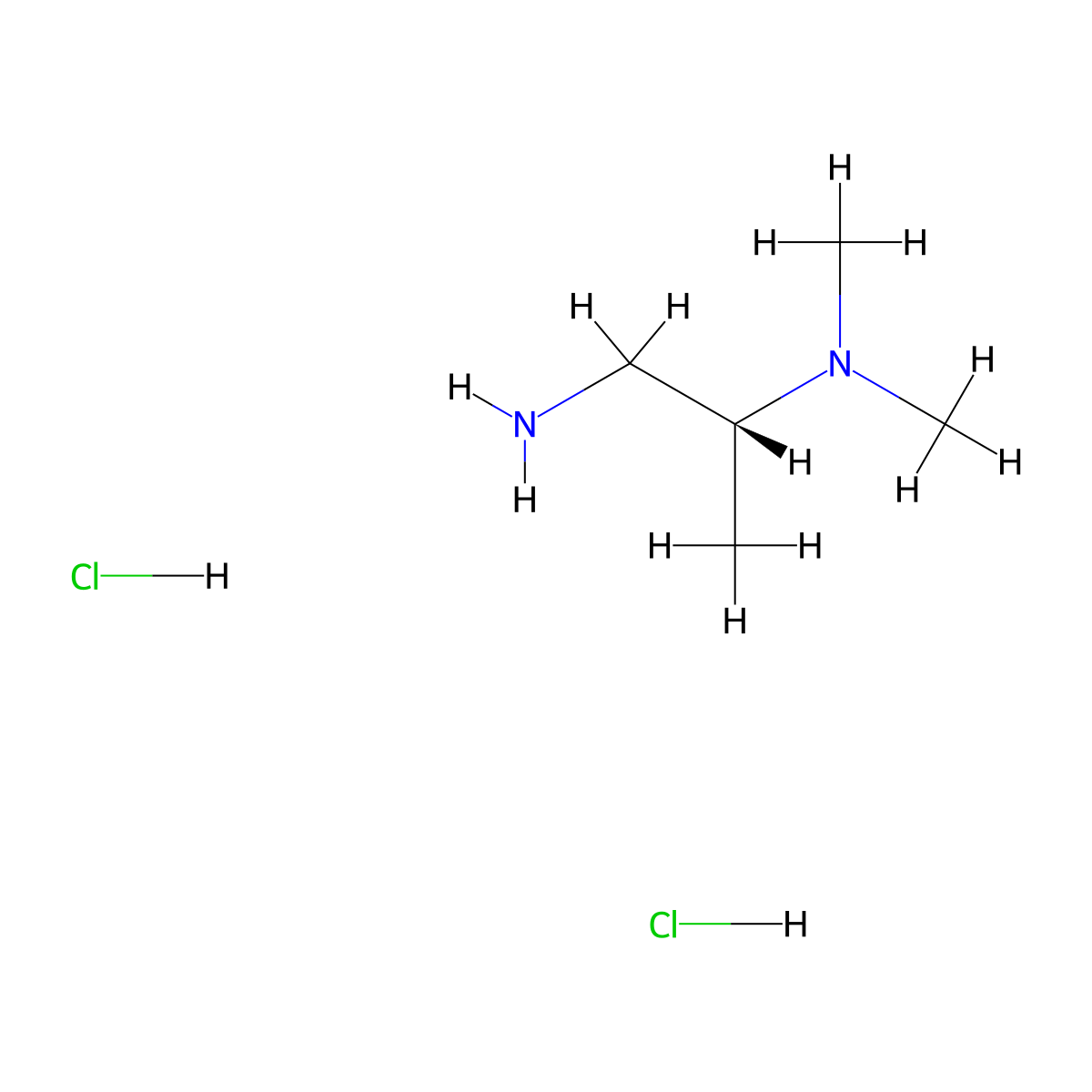 ((2R)-1-aminopropan-2-yl)dimethylamine dihydrochloride molecular structure, CAS 1777812-83-5