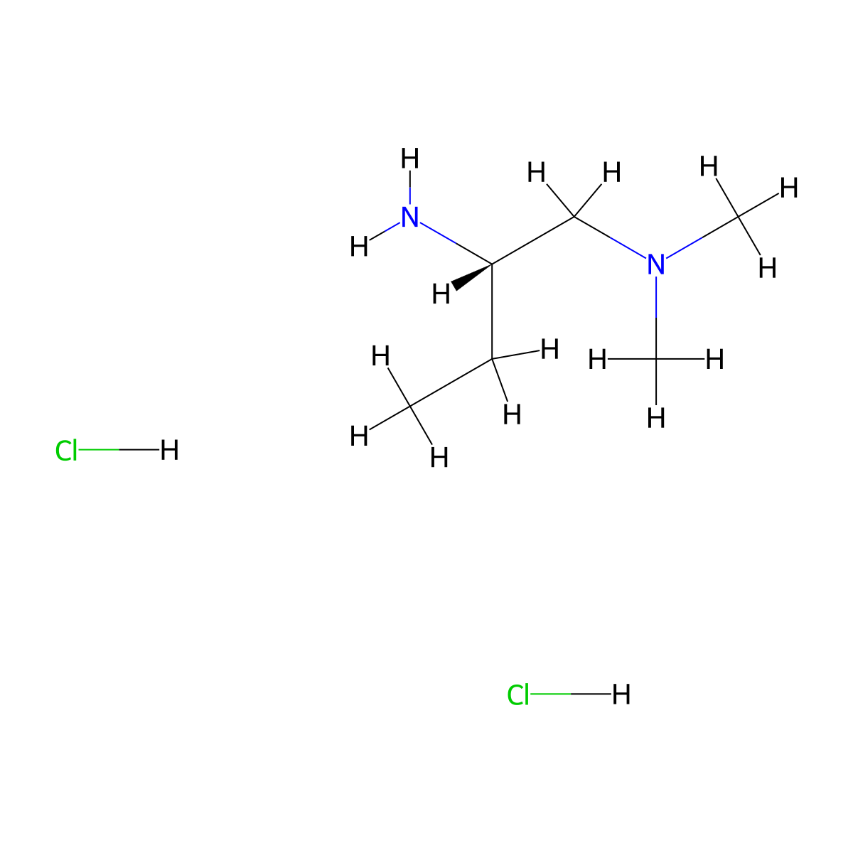 (S)-N1,N1-Dimethylbutane-1,2-diamine dihydrochloride molecular structure, CAS 1777812-84-6