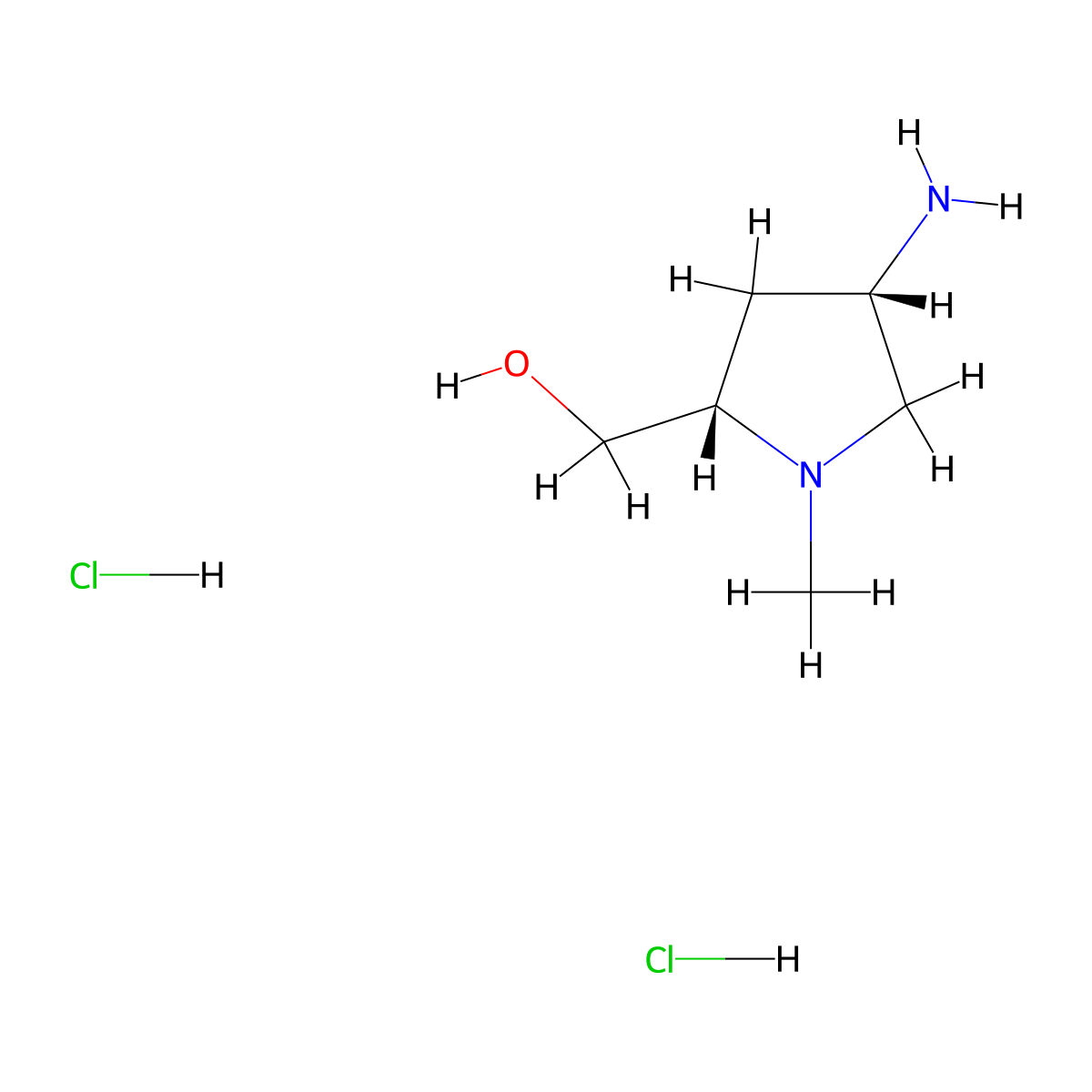 ((2S,4S)-4-amino-1-methylpyrrolidin-2-yl)methanol dihydrochloride molecular structure, CAS 1777812-86-8