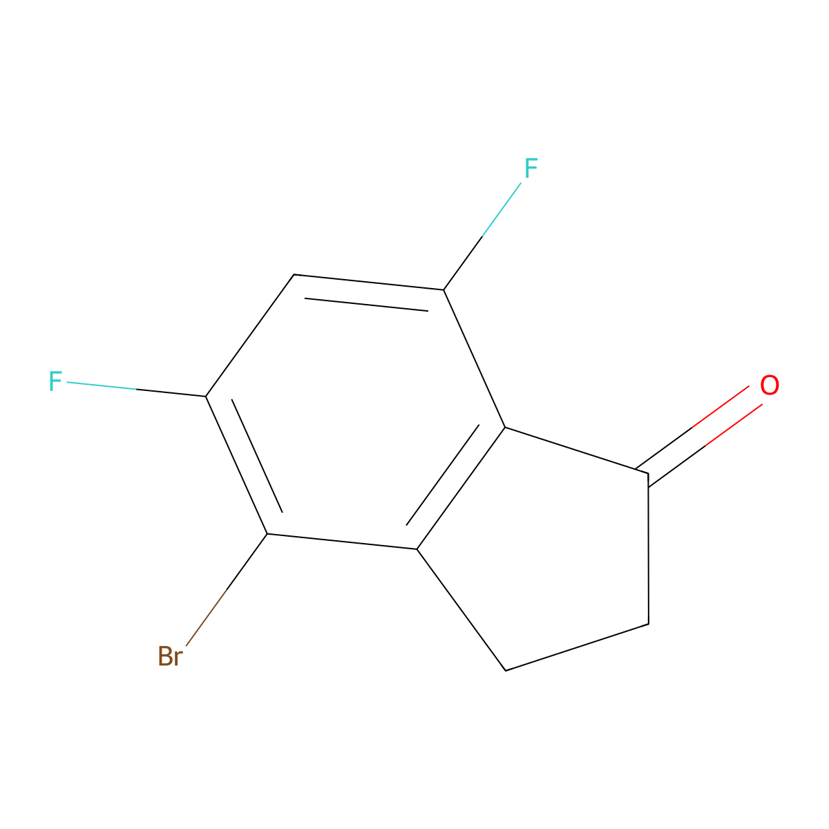 4-Bromo-5,7-difluoro-2,3-dihydro-1H-inden-1-one molecular structure, CAS 1777825-17-8