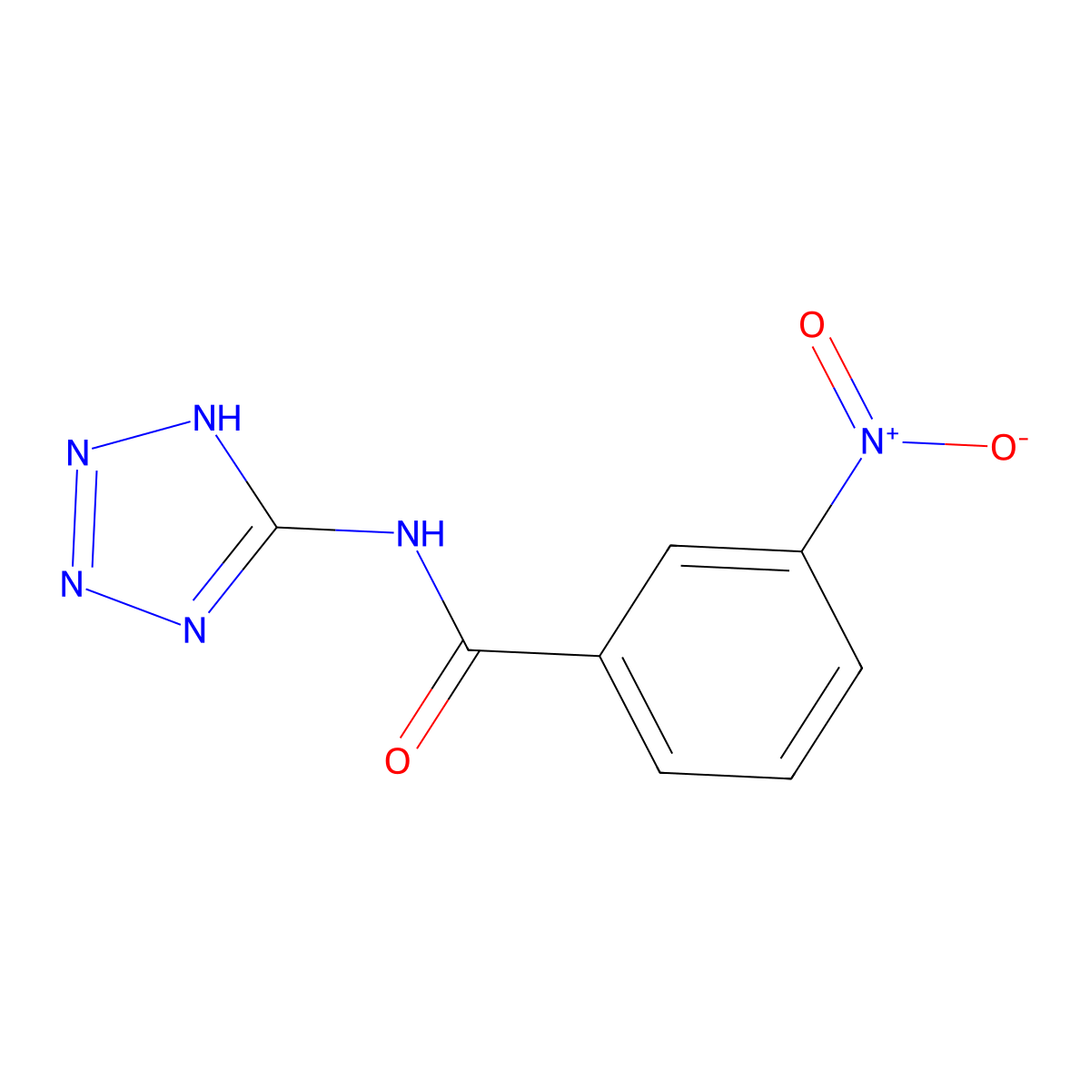3-nitro-N-(2H-tetrazol-5-yl)benzamide molecular structure, CAS 177785-15-8