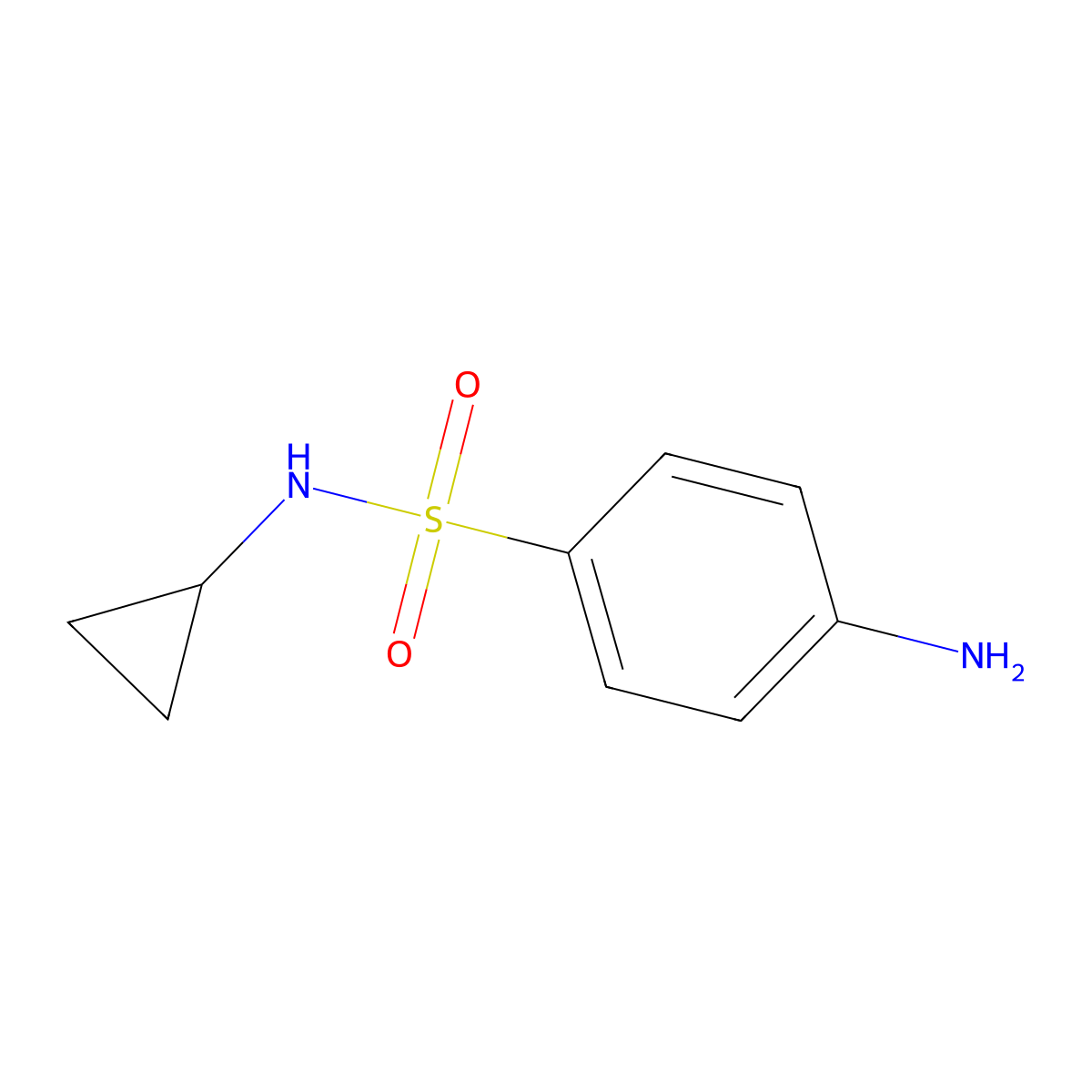 4-amino-N-cyclopropylbenzene-1-sulfonamide molecular structure, CAS 177785-41-0