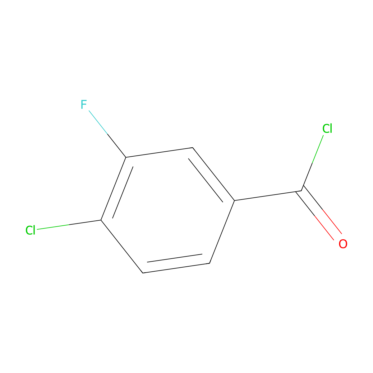 4-Chloro-3-fluorobenzoyl chloride molecular structure, CAS 177787-25-6