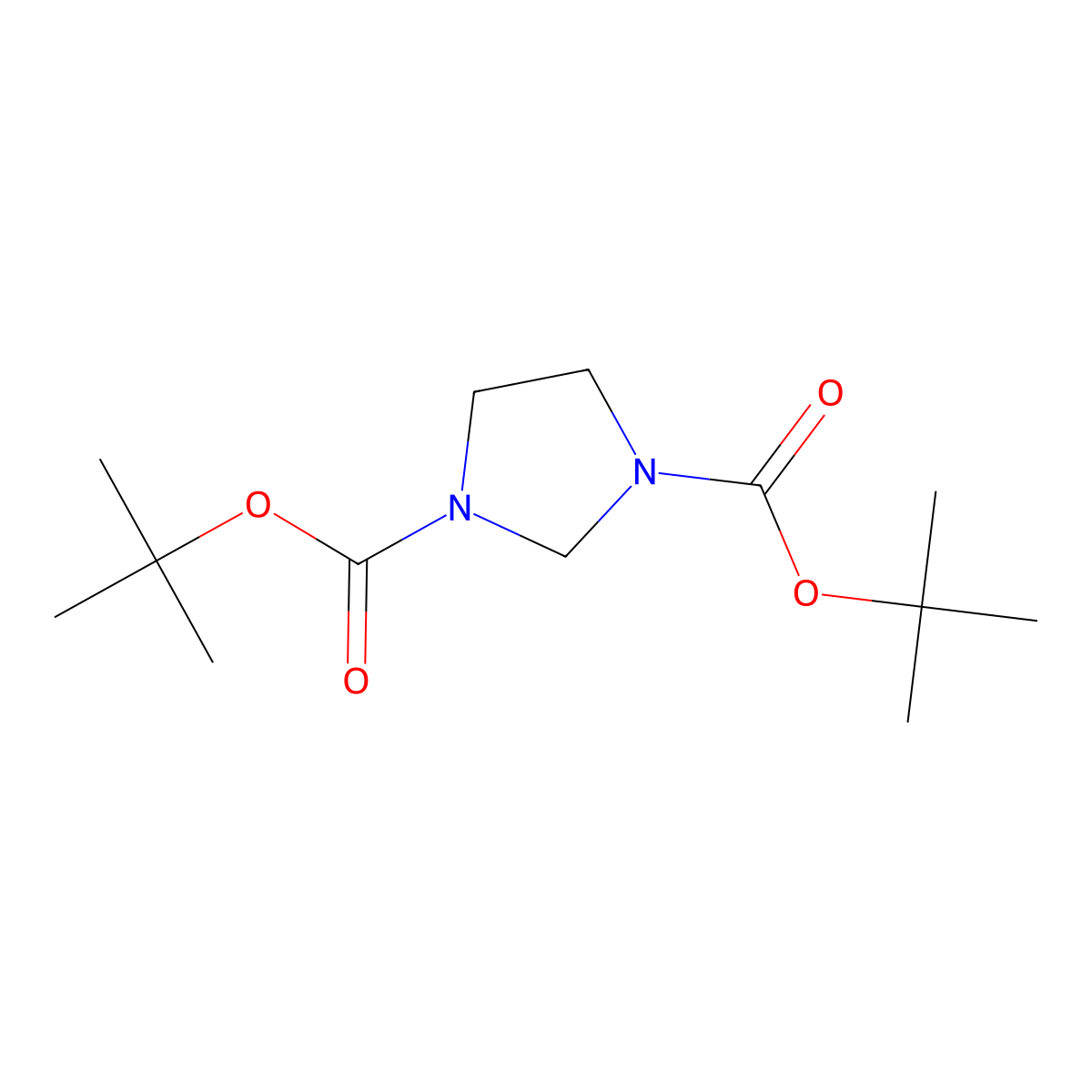 Di-tert-butyl imidazolidine-1,3-dicarboxylate molecular structure, CAS 177789-21-8