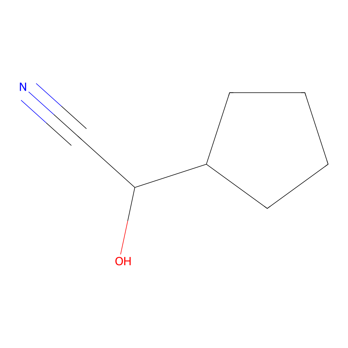 2-Cyclopentyl-2-hydroxyacetonitrile molecular structure, CAS 177793-95-2