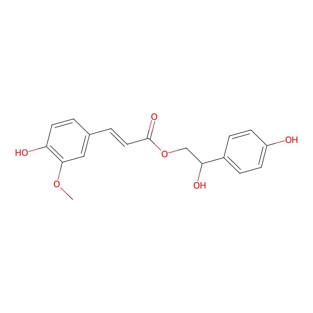 (R)-2-Feruloyl-1-(4-Hydroxyphenyl)-1,2-ethanediol molecular structure, CAS 177795-29-8