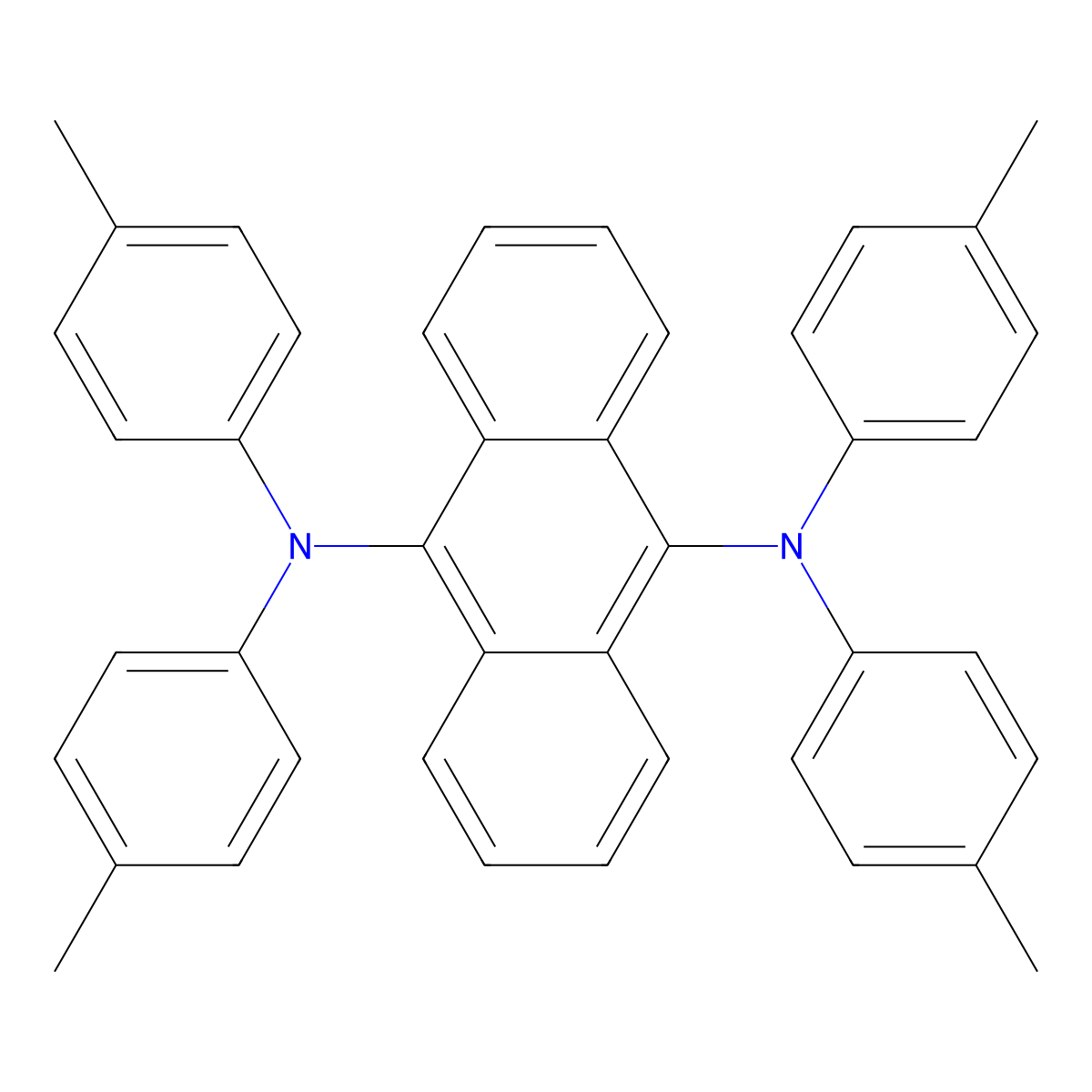 9,10-Bis(N,N-di-(p-tolyl)-amino)anthracene molecular structure, CAS 177799-16-5
