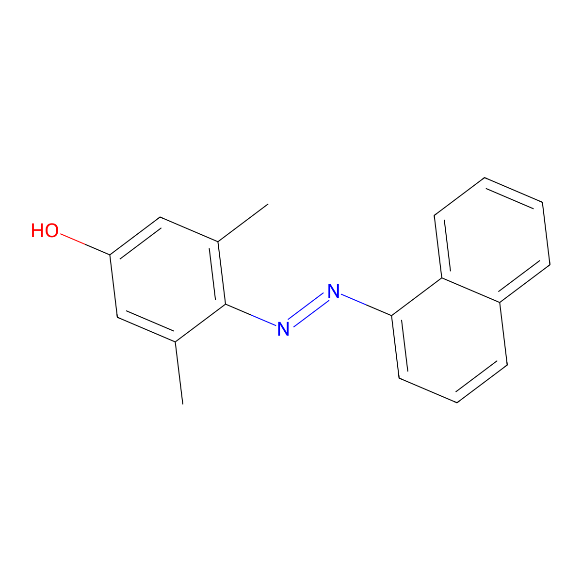3,5-Dimethyl-4-[2-(1-naphthalenyl)diazenyl]phenol molecular structure, CAS 1778-72-9