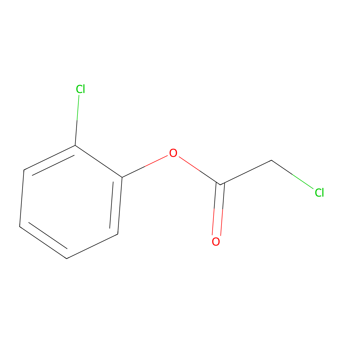 o-Chlorophenol chloroacetate molecular structure, CAS 1778-95-6