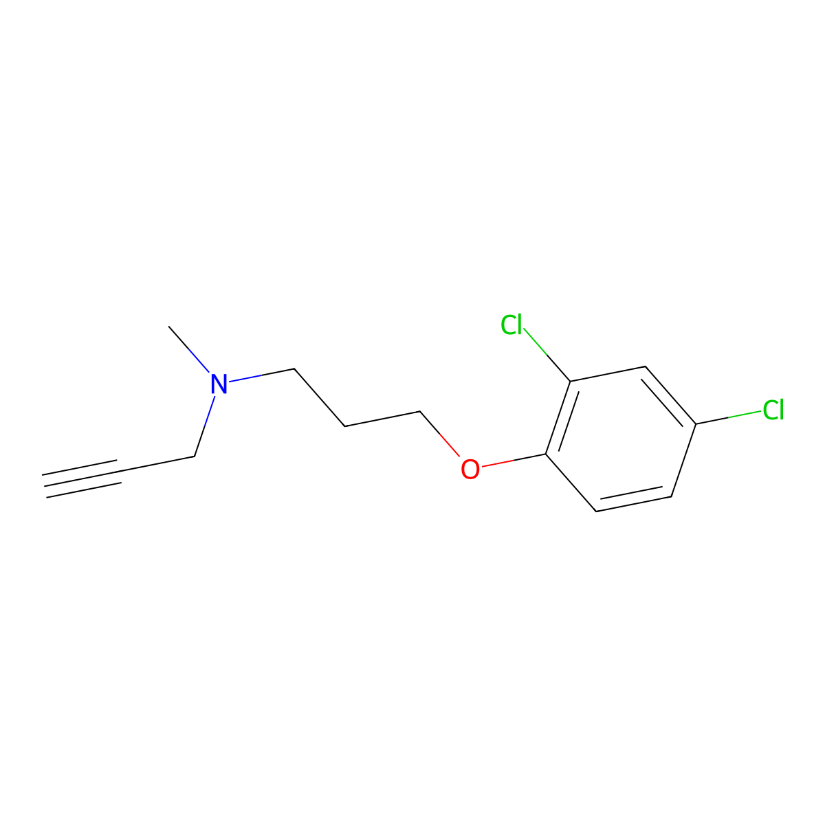 Clorgyline molecular structure, CAS 17780-72-2