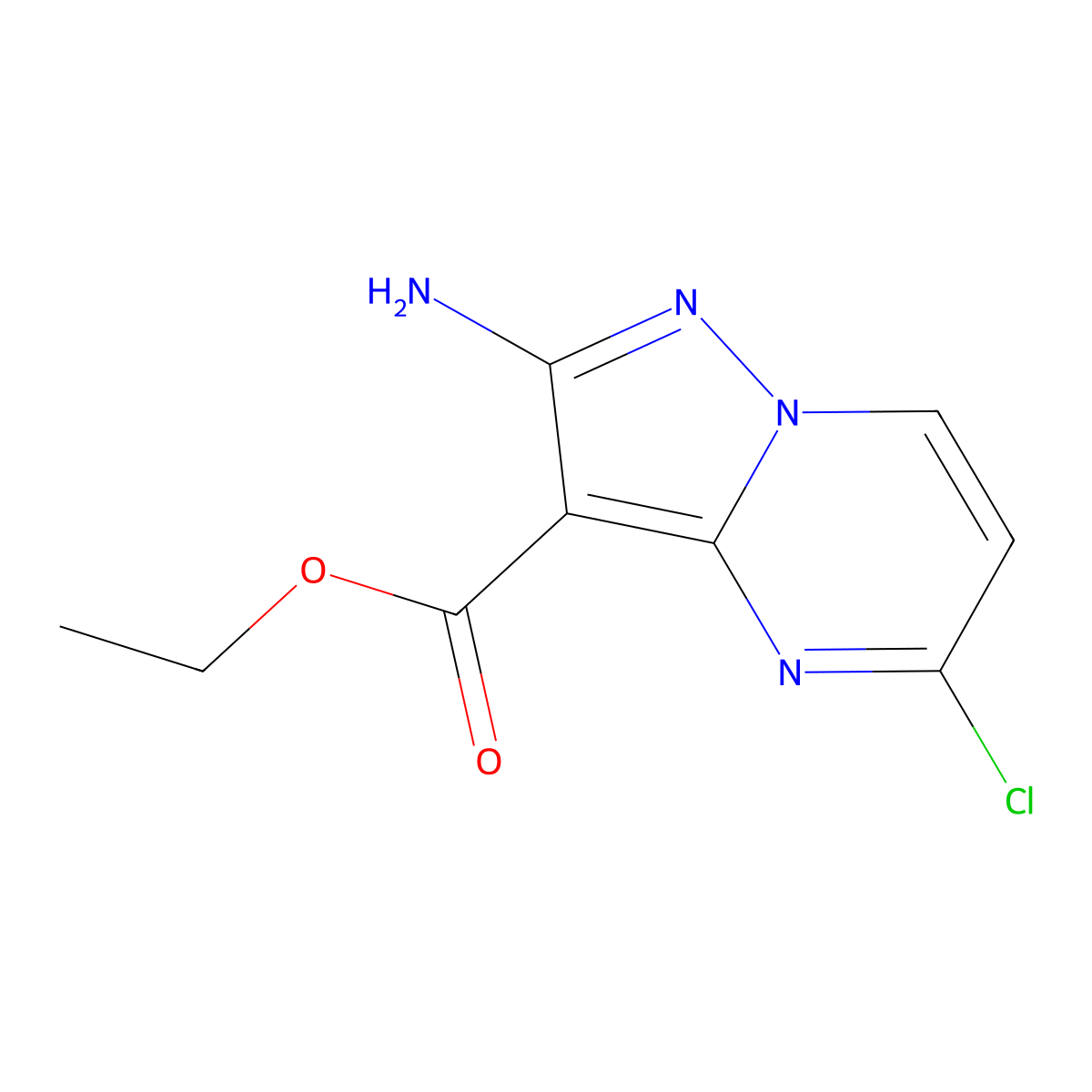 Ethyl 2-amino-5-chloropyrazolo[1,5-a]pyrimidine-3-carboxylate molecular structure, CAS 1778094-42-0