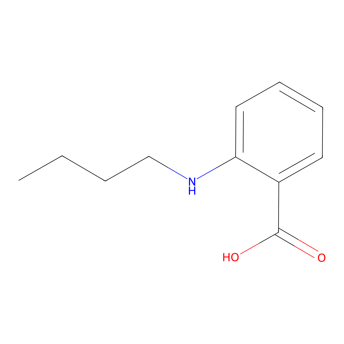 2-(Butylamino)benzoic acid molecular structure, CAS 17781-86-1