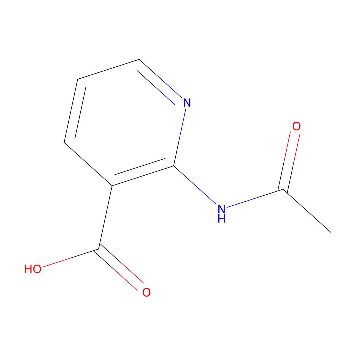 2-Acetamidopyridine-3-carboxylic acid molecular structure, CAS 17782-03-5