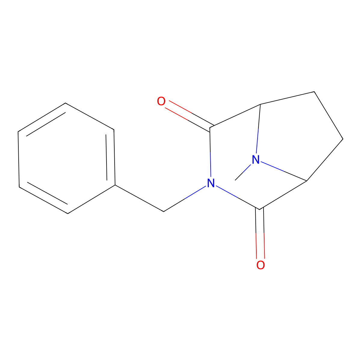 3-Benzyl-8-methyl-3,8-diazabicyclo[3.2.1]octane-2,4-dione molecular structure, CAS 17783-46-9