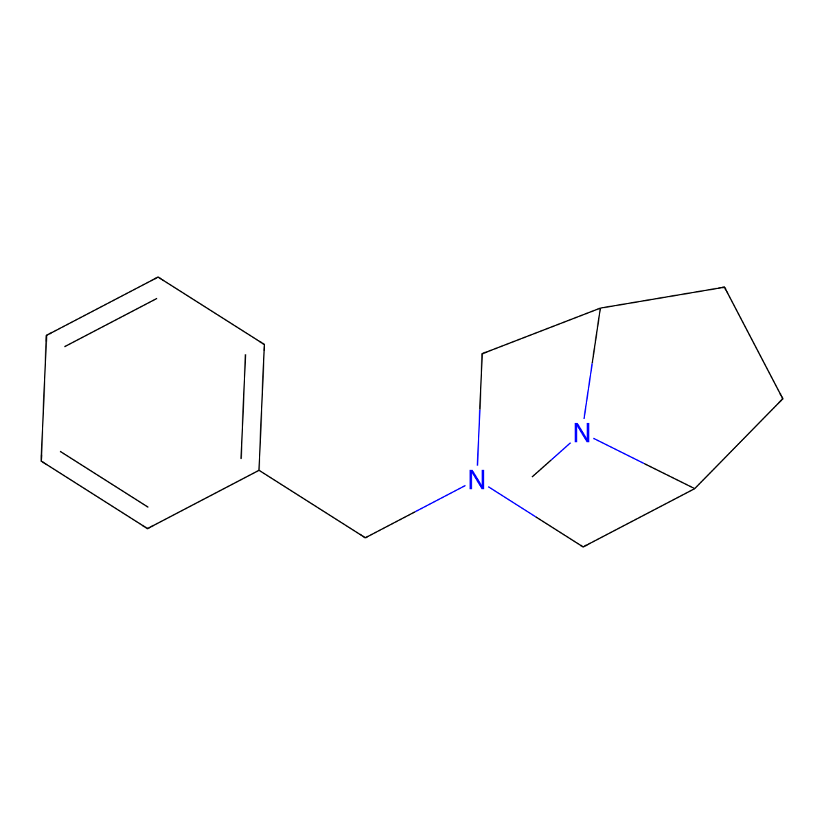 3-Benzyl-8-methyl-3,8-diazabicyclo[3.2.1]octane molecular structure, CAS 17783-48-1