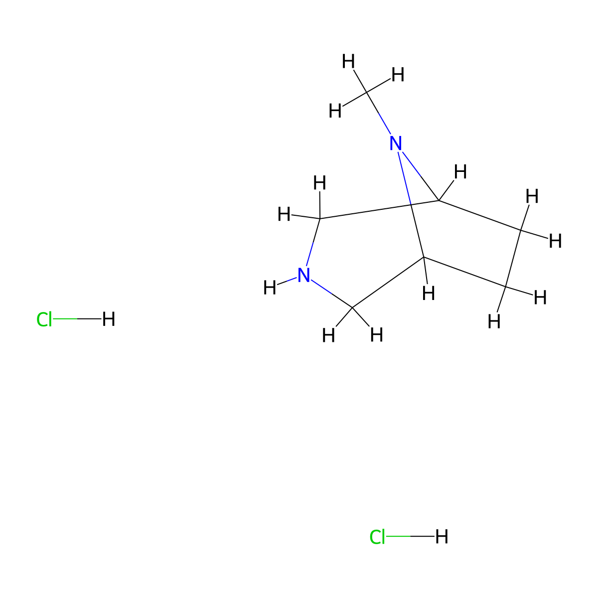 8-Methyl-3,8-diazabicyclo(3.2.1)octane dihydrochloride molecular structure, CAS 17783-50-5