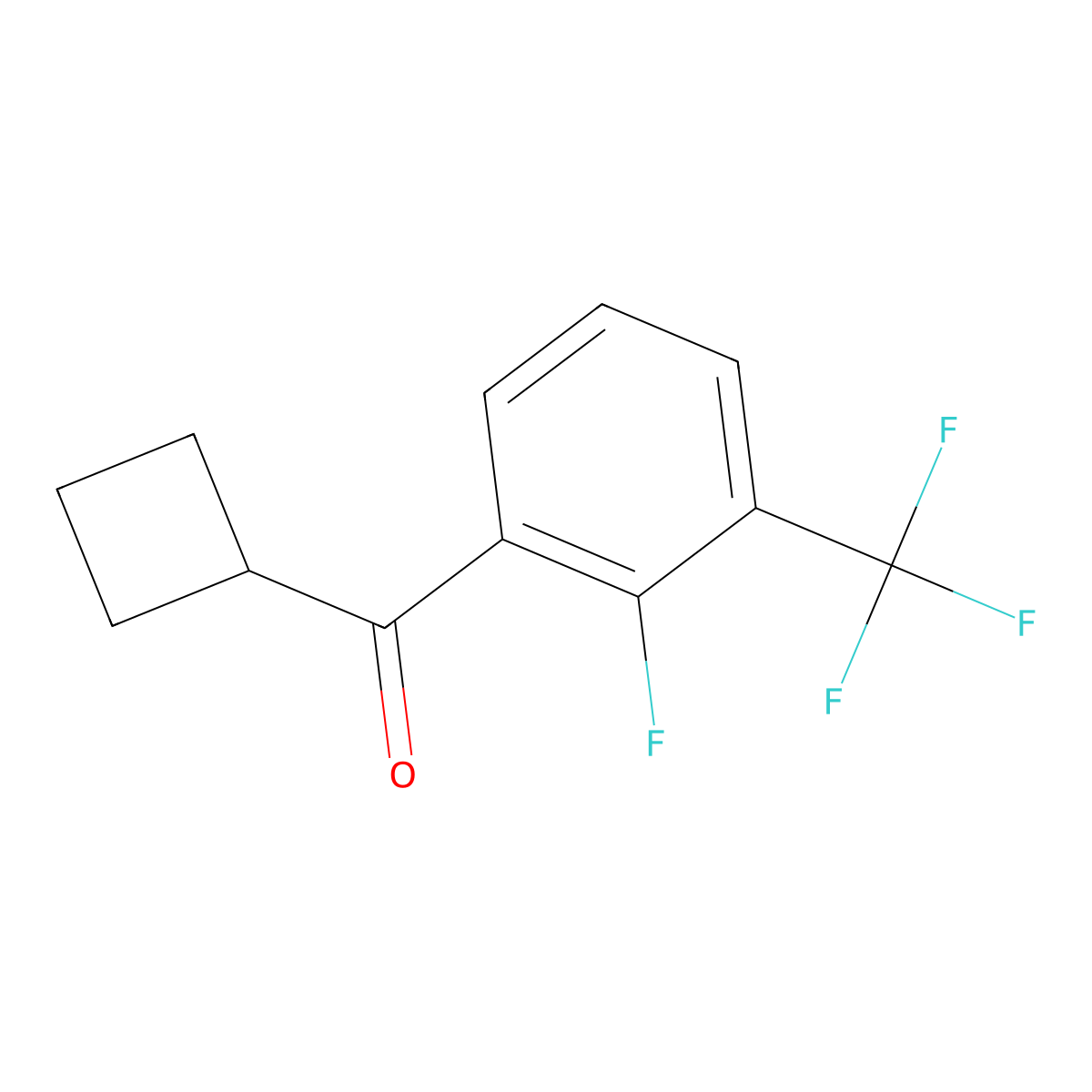 Cyclobutyl(2-fluoro-3-(trifluoromethyl)phenyl)methanone molecular structure, CAS 1778384-89-6