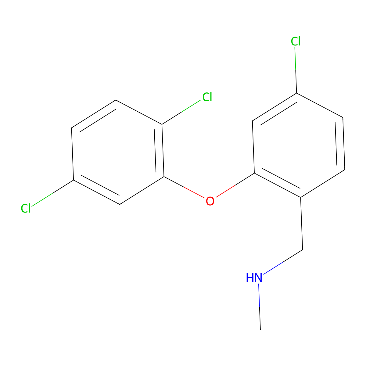 {[4-Chloro-2-(2,5-dichlorophenoxy)phenyl]methyl}(methyl)amine molecular structure, CAS 1778397-43-5