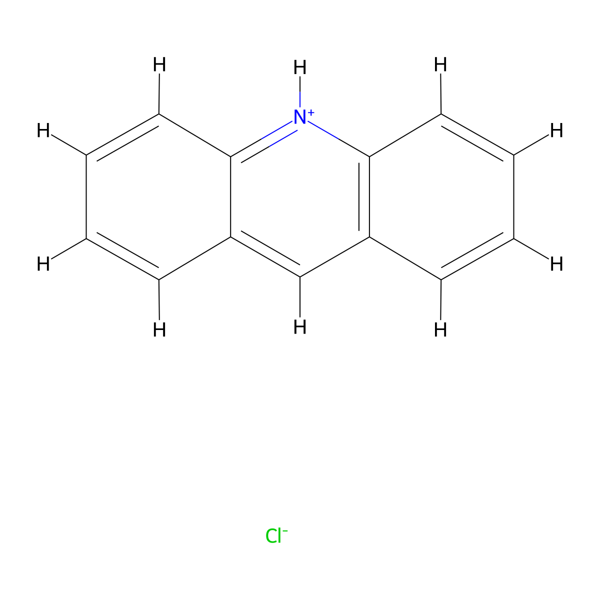 Acridine, monohydrochloride molecular structure, CAS 17784-47-3