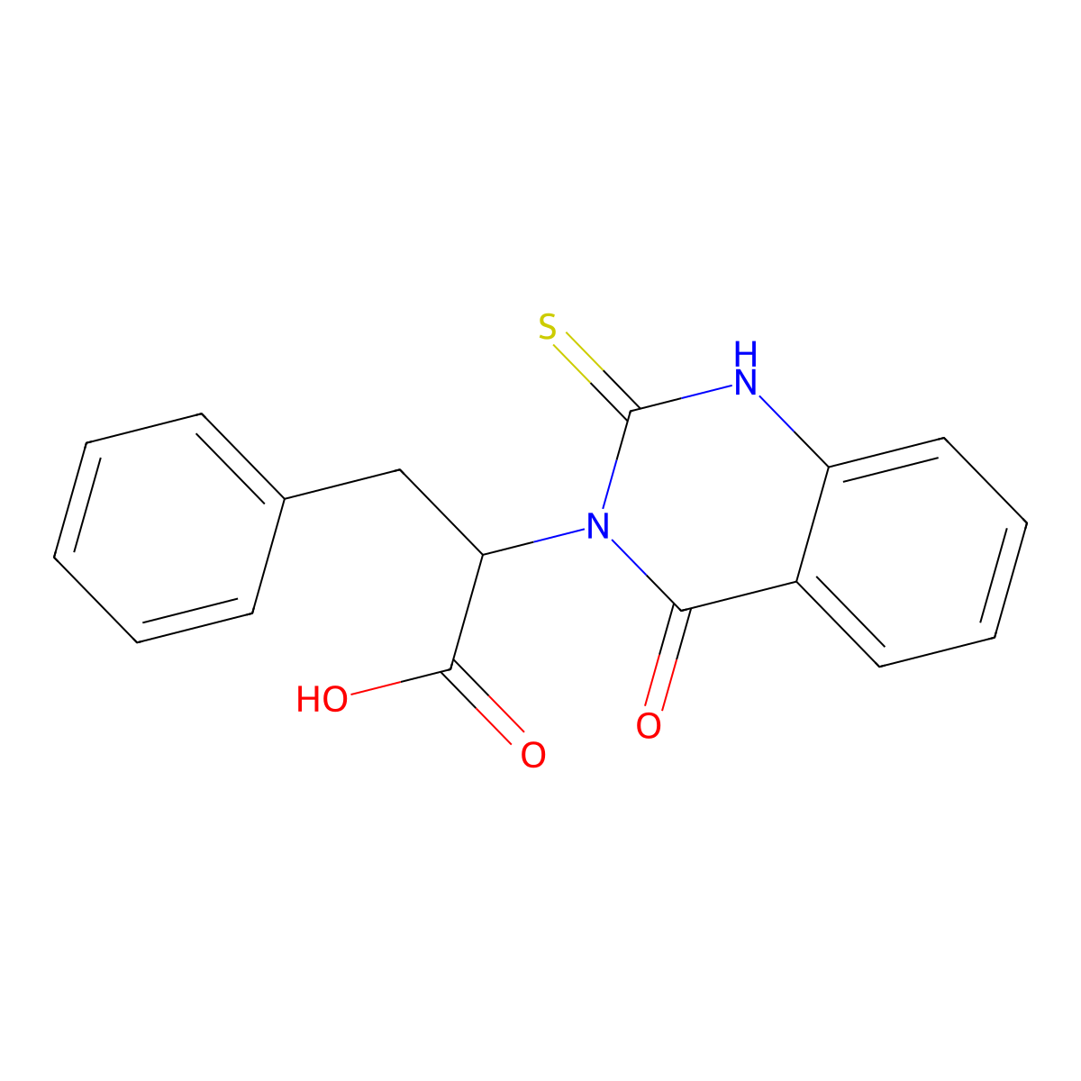 2-(4-Oxo-2-sulfanyl-3,4-dihydroquinazolin-3-yl)-3-phenylpropanoic acid molecular structure, CAS 17785-56-7
