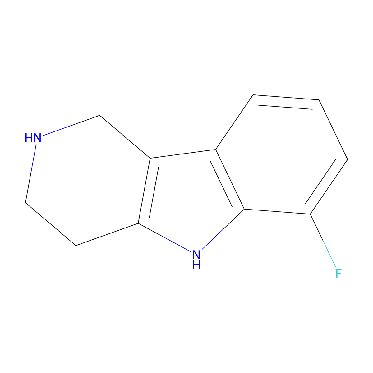 6-fluoro-2,3,4,5-tetrahydro-1H-pyrido[4,3-b]indole molecular structure, CAS 177858-77-4
