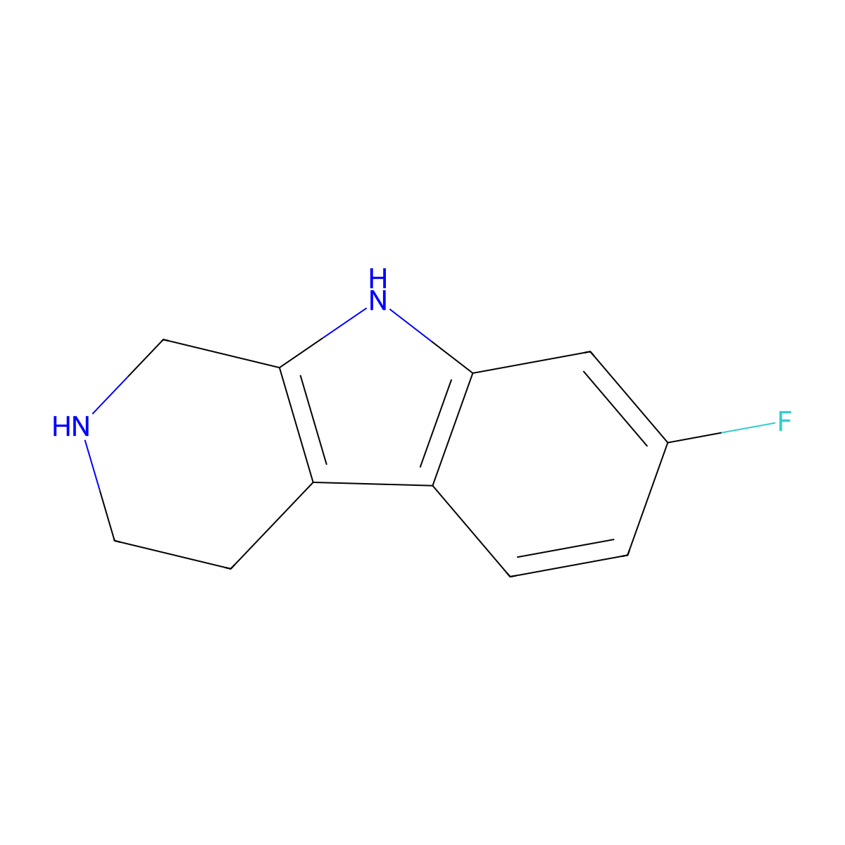 7-Fluoro-2,3,4,9-tetrahydro-1H-beta-carboline molecular structure, CAS 177858-80-9