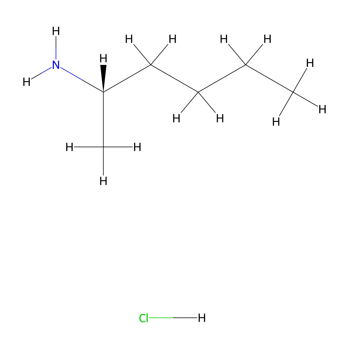 (S)-Hexan-2-amine hydrochloride molecular structure, CAS 177859-44-8