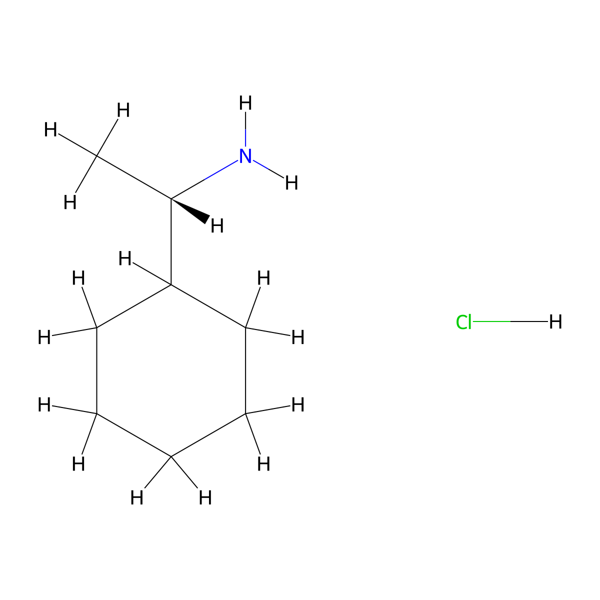 (S)-1-cyclohexylethan-1-amine hydrochloride molecular structure, CAS 177859-52-8