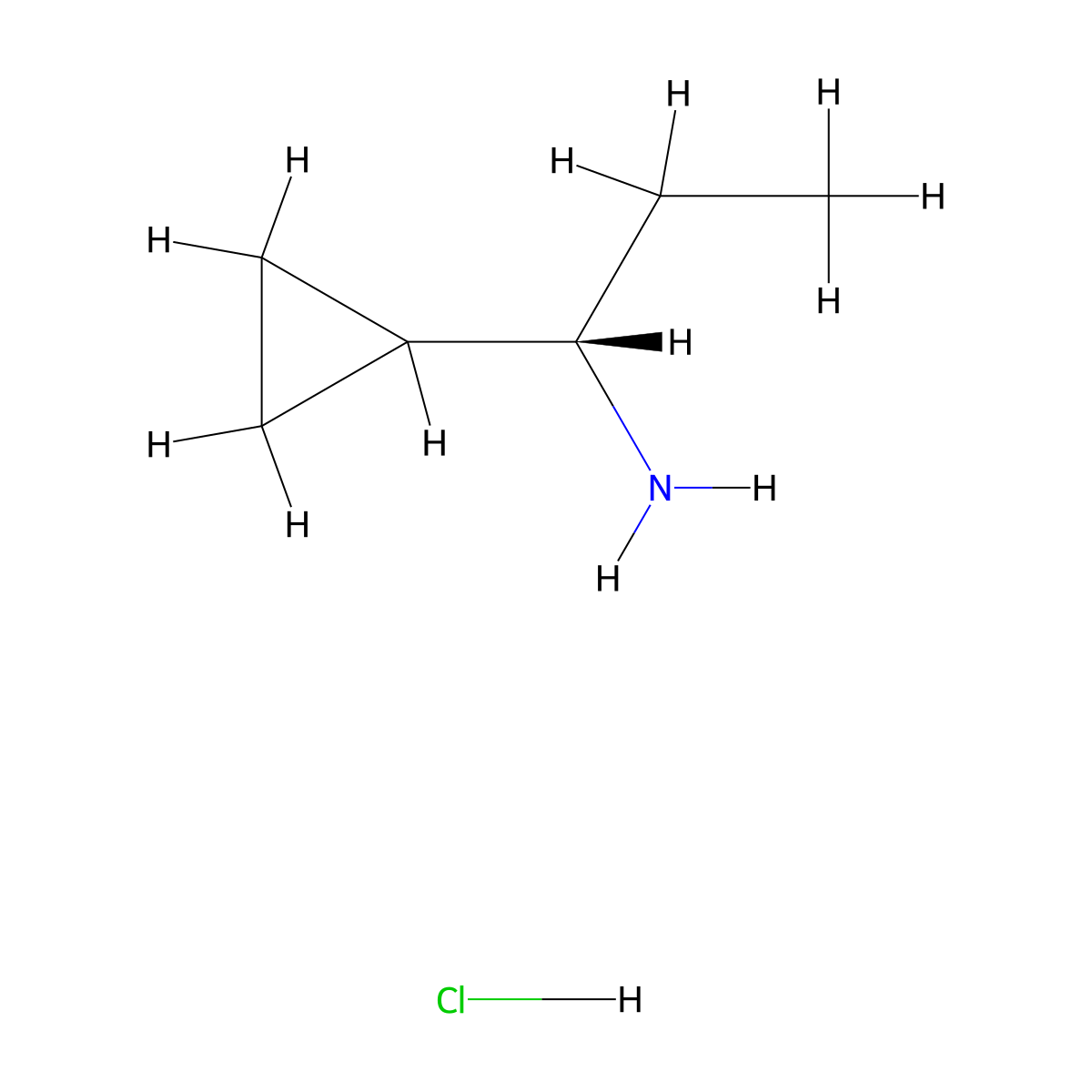 (S)-1-Cyclopropylpropan-1-amine hydrochloride molecular structure, CAS 177859-54-0
