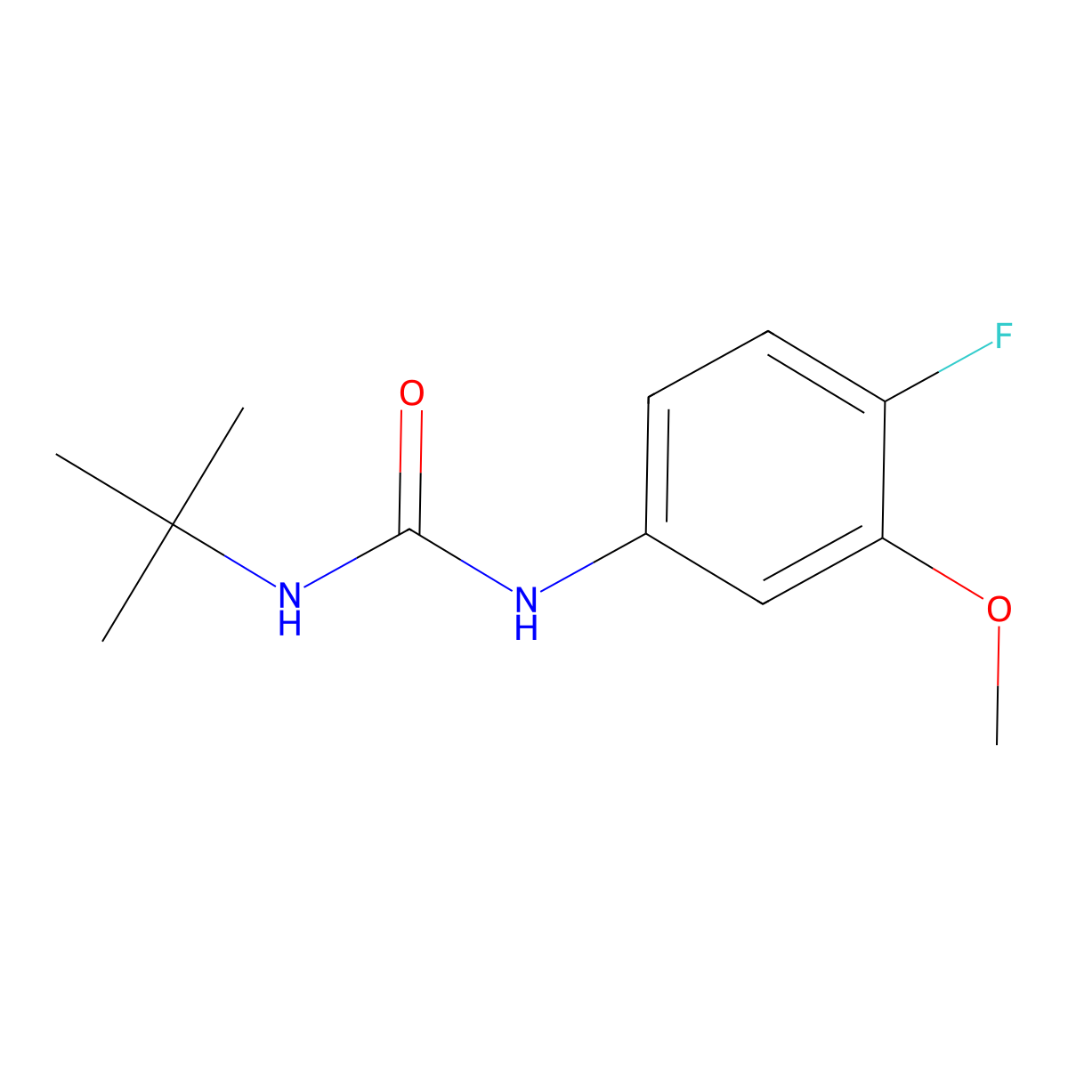 3-Tert-butyl-1-(4-fluoro-3-methoxyphenyl)urea molecular structure, CAS 1778598-73-4