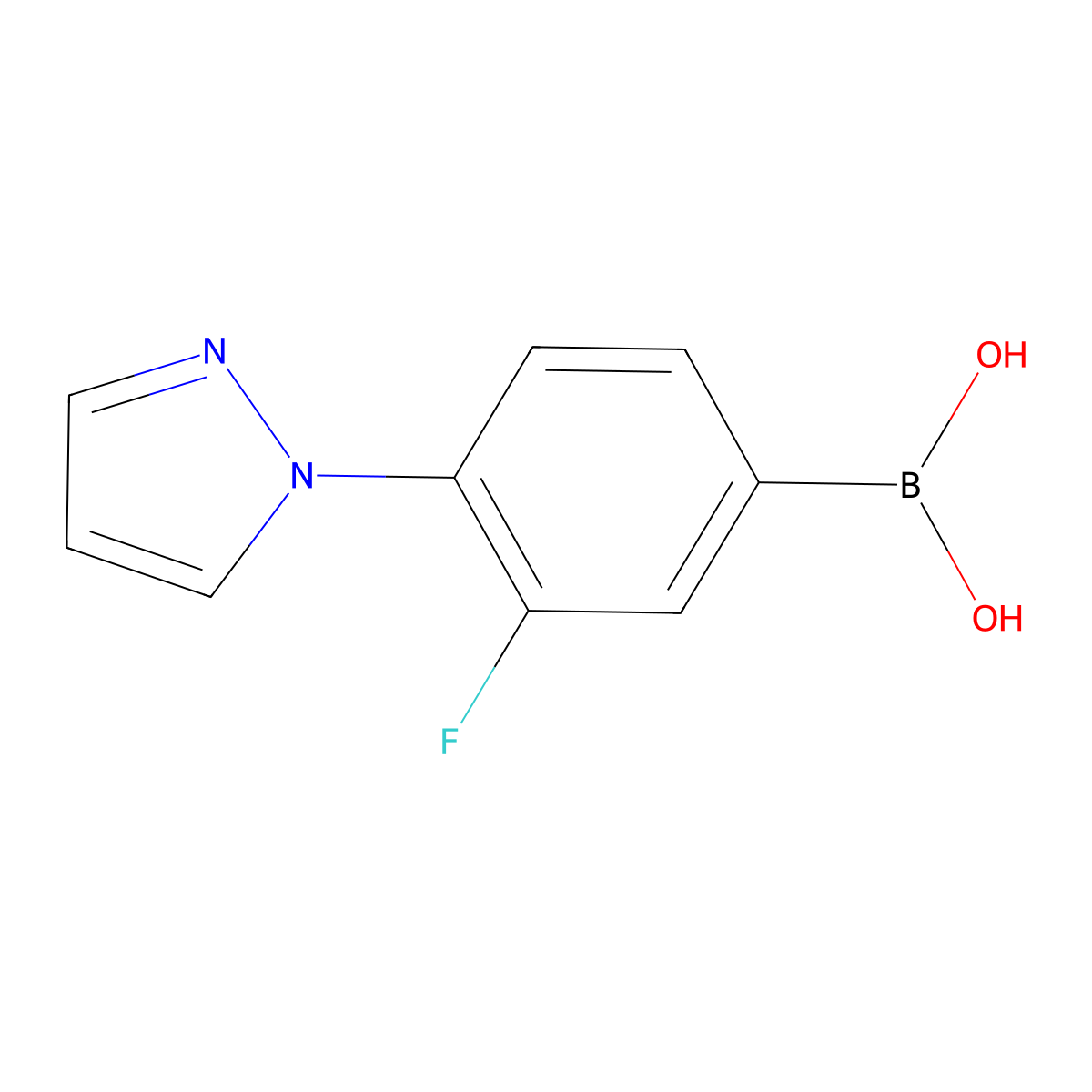 (3-Fluoro-4-(1H-pyrazol-1-yl)phenyl)boronic acid molecular structure, CAS 1778667-03-0