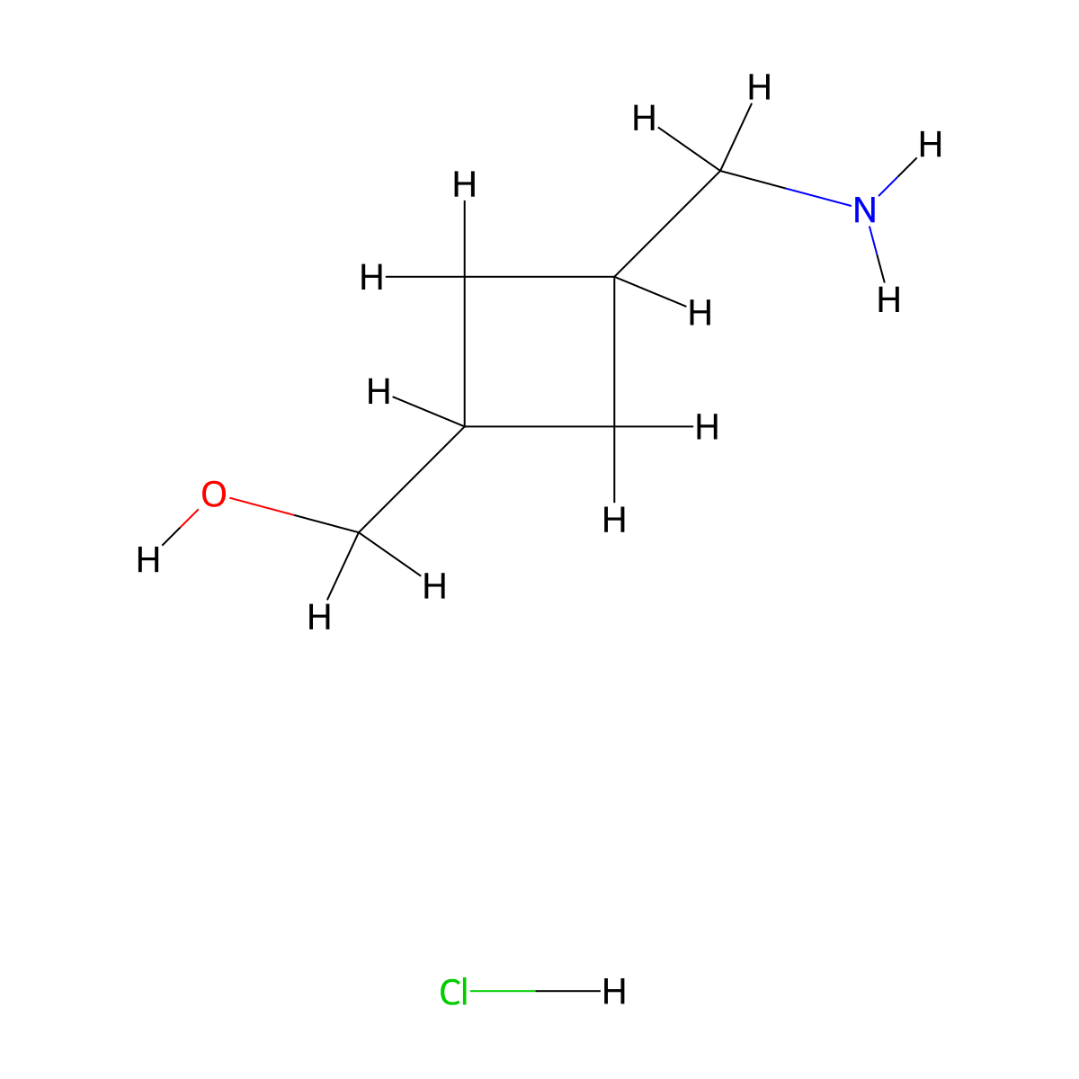Rac-[(1s,3s)-3-(aminomethyl)cyclobutyl]methanol hydrochloride molecular structure, CAS 1778734-54-5